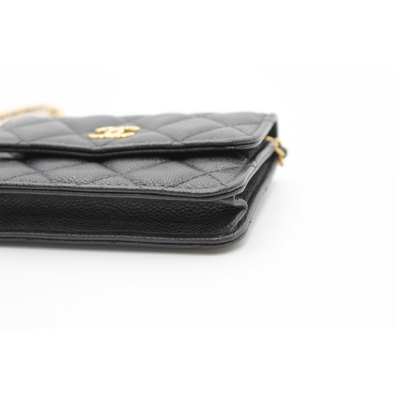Miss CoCo Mini Matelasse Caviar Black Wallet on Chain