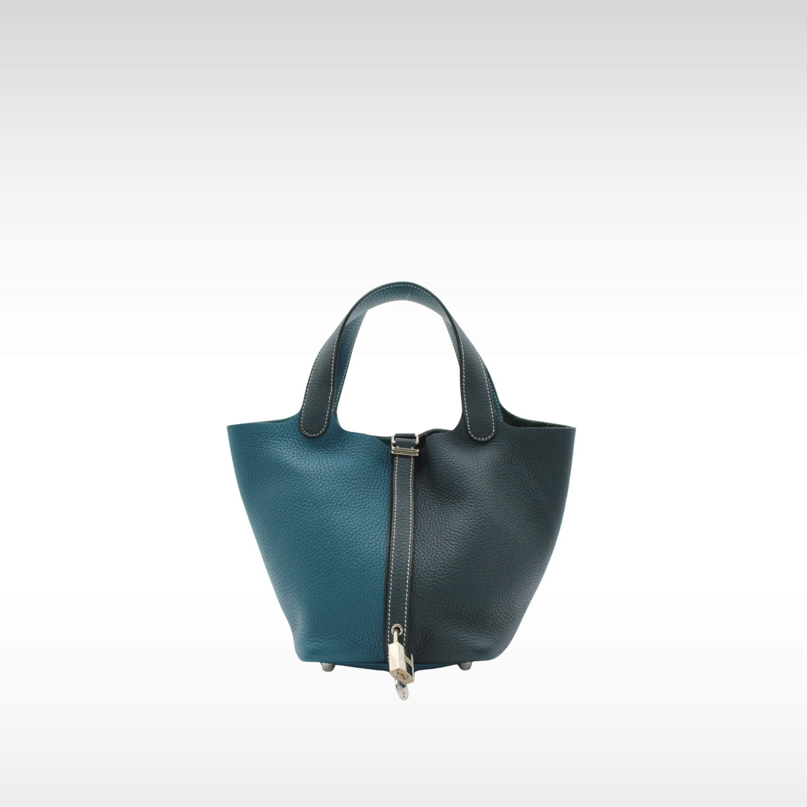 Picotin Lock 18 Casague Taurillon Clemence Deep Blue Handbag