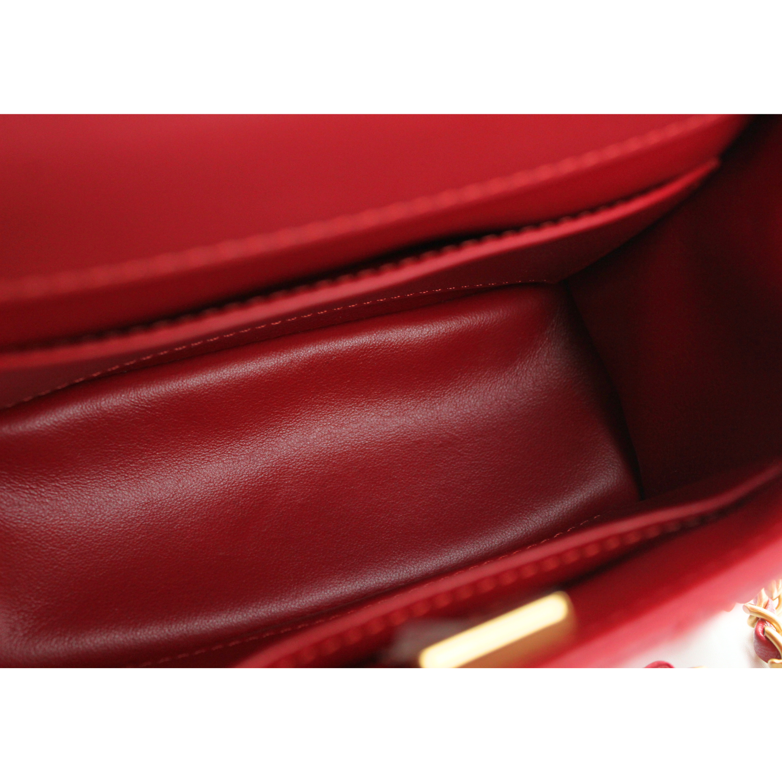 Mini Matelasse Calf Red Shoulder Bag