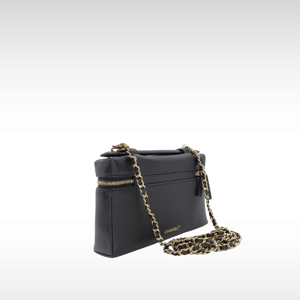 Vanity with Chain Calf Black Bag