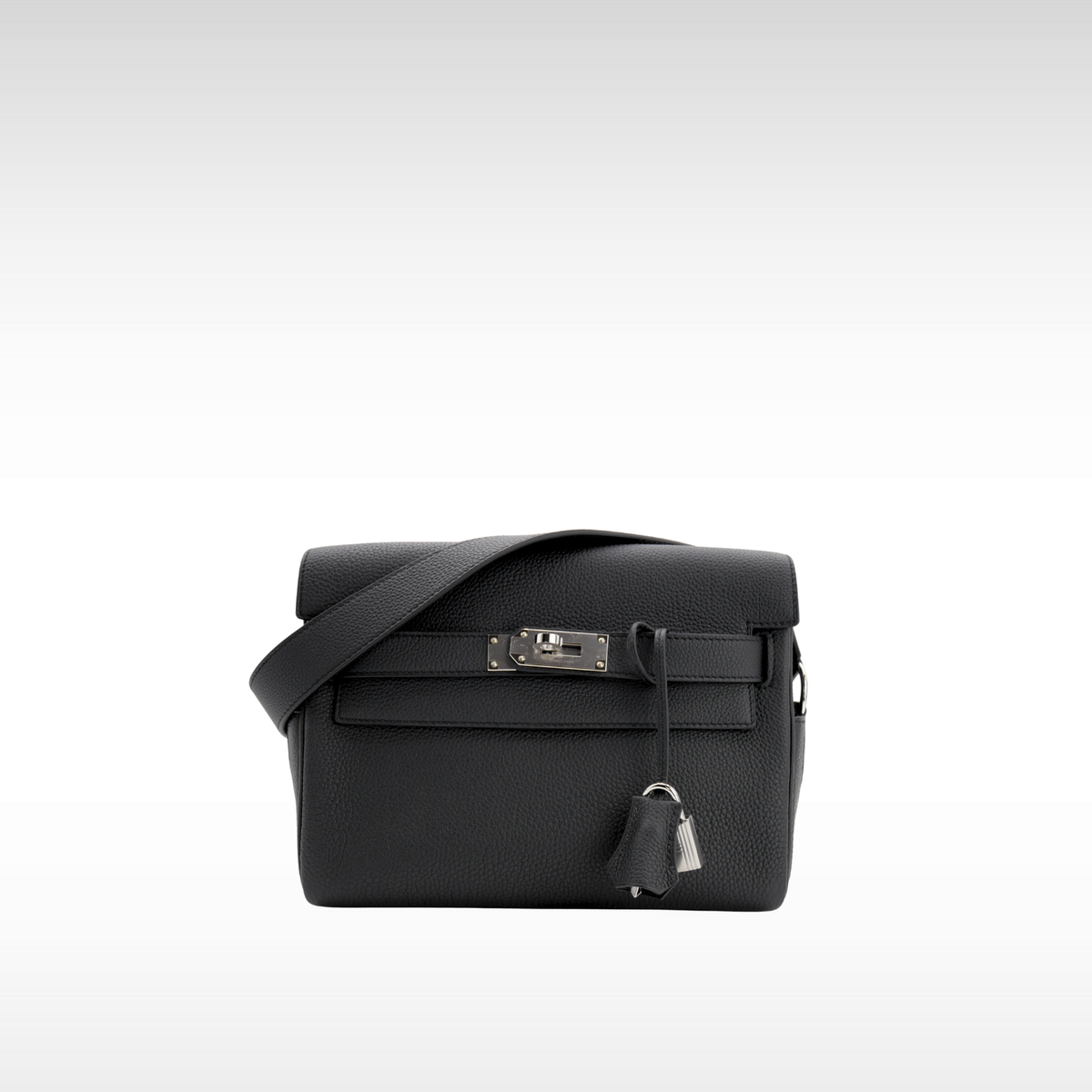 Kelly Messenger PM Togo Black Crossbody Bag