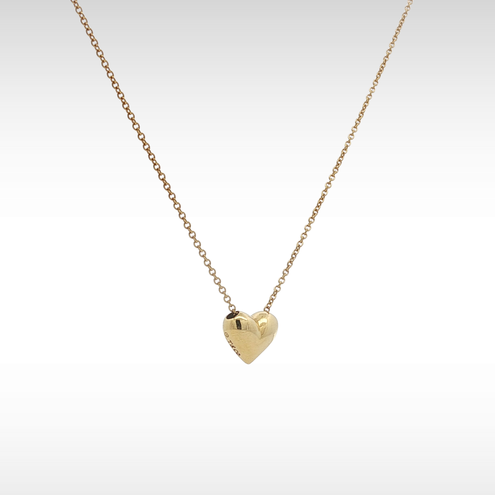 Pinched Heart Yellow Gold Necklace