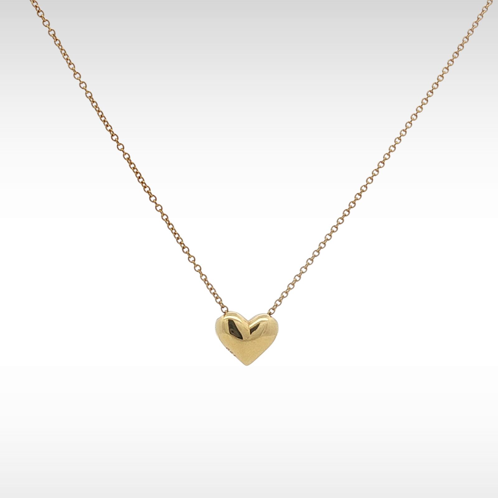 Pinched Heart Yellow Gold Necklace