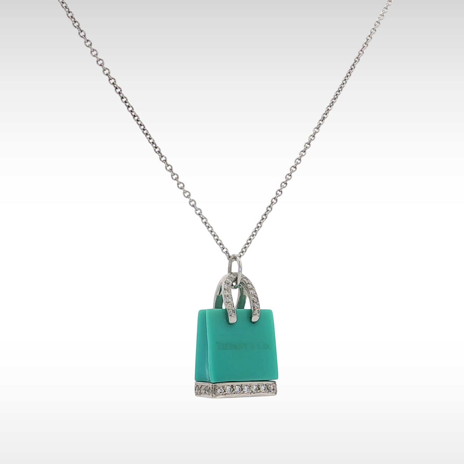 Shopping Bag Platinum Necklace
