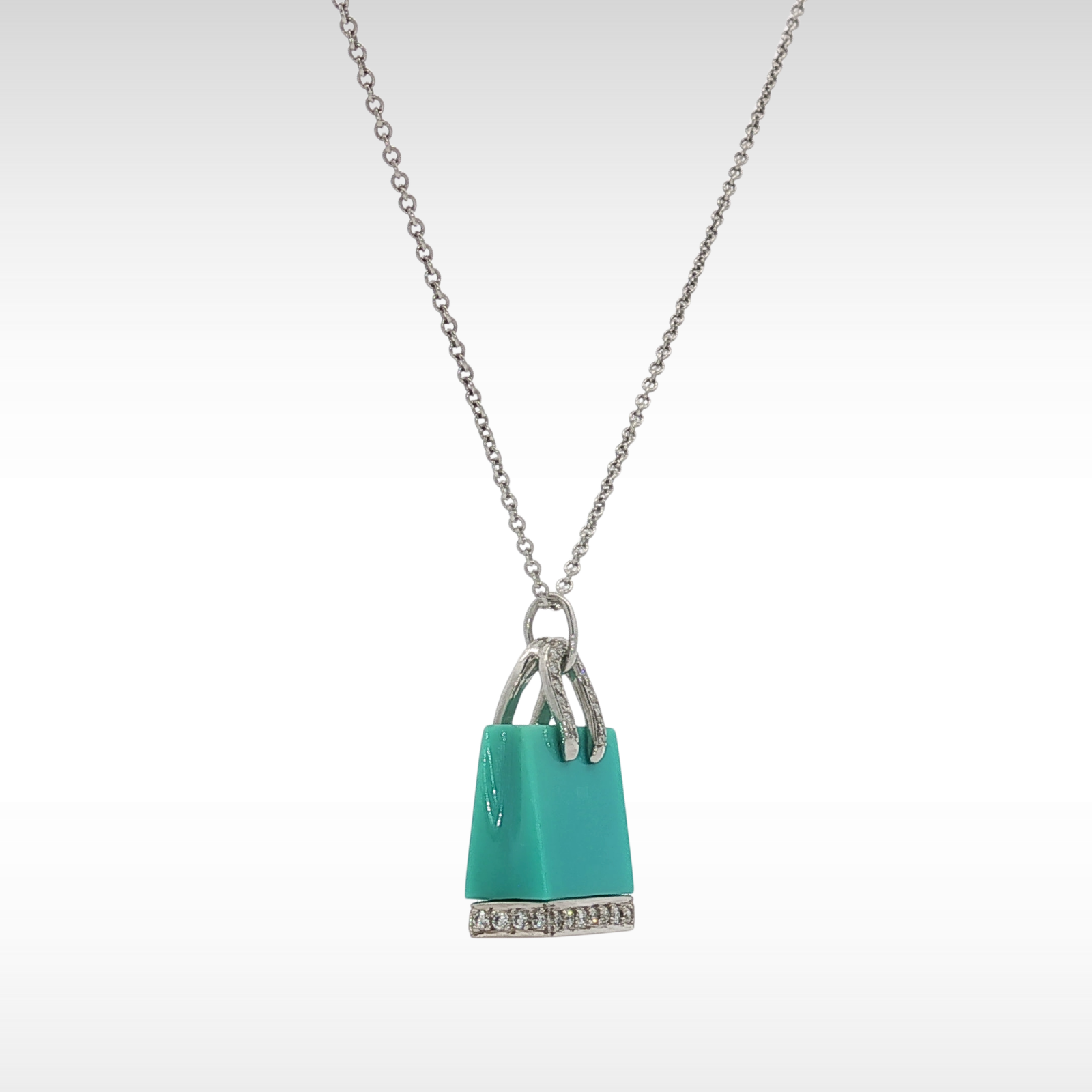 Shopping Bag Platinum Necklace