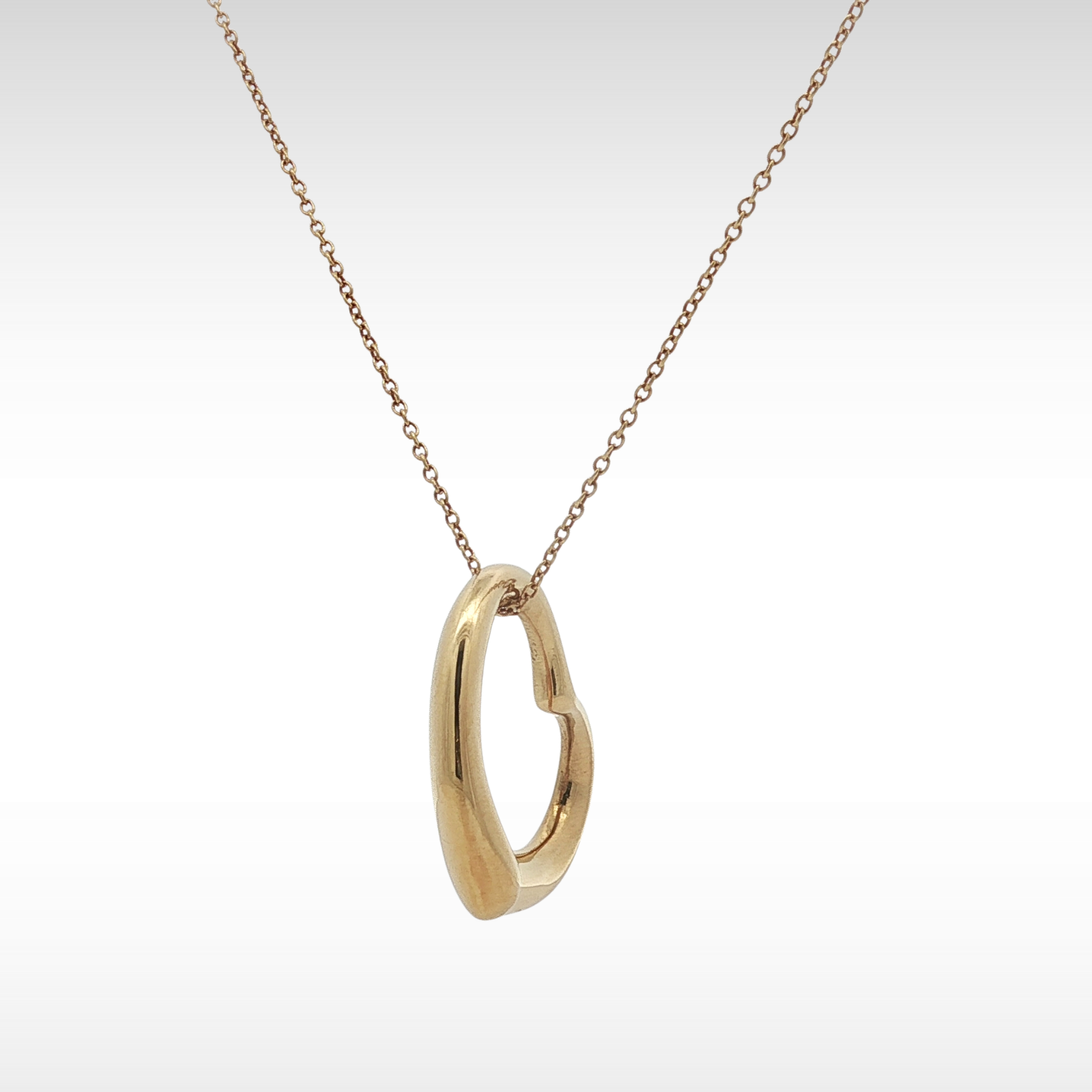 Open Heart Yellow Gold Necklace