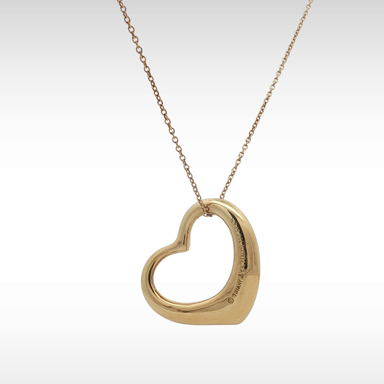 Open Heart Yellow Gold Necklace