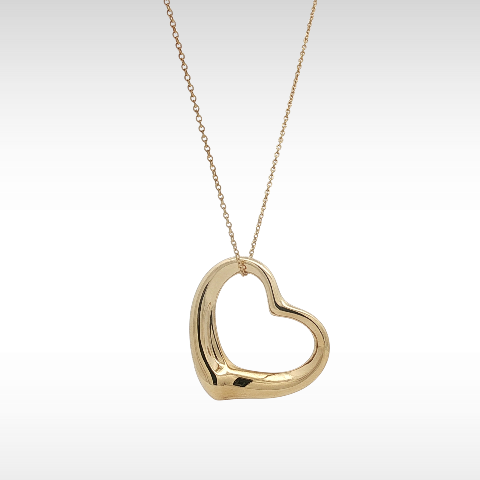 Open Heart Yellow Gold Necklace