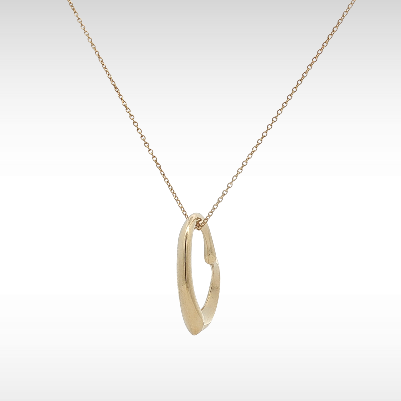 Open Heart Yellow Gold Necklace