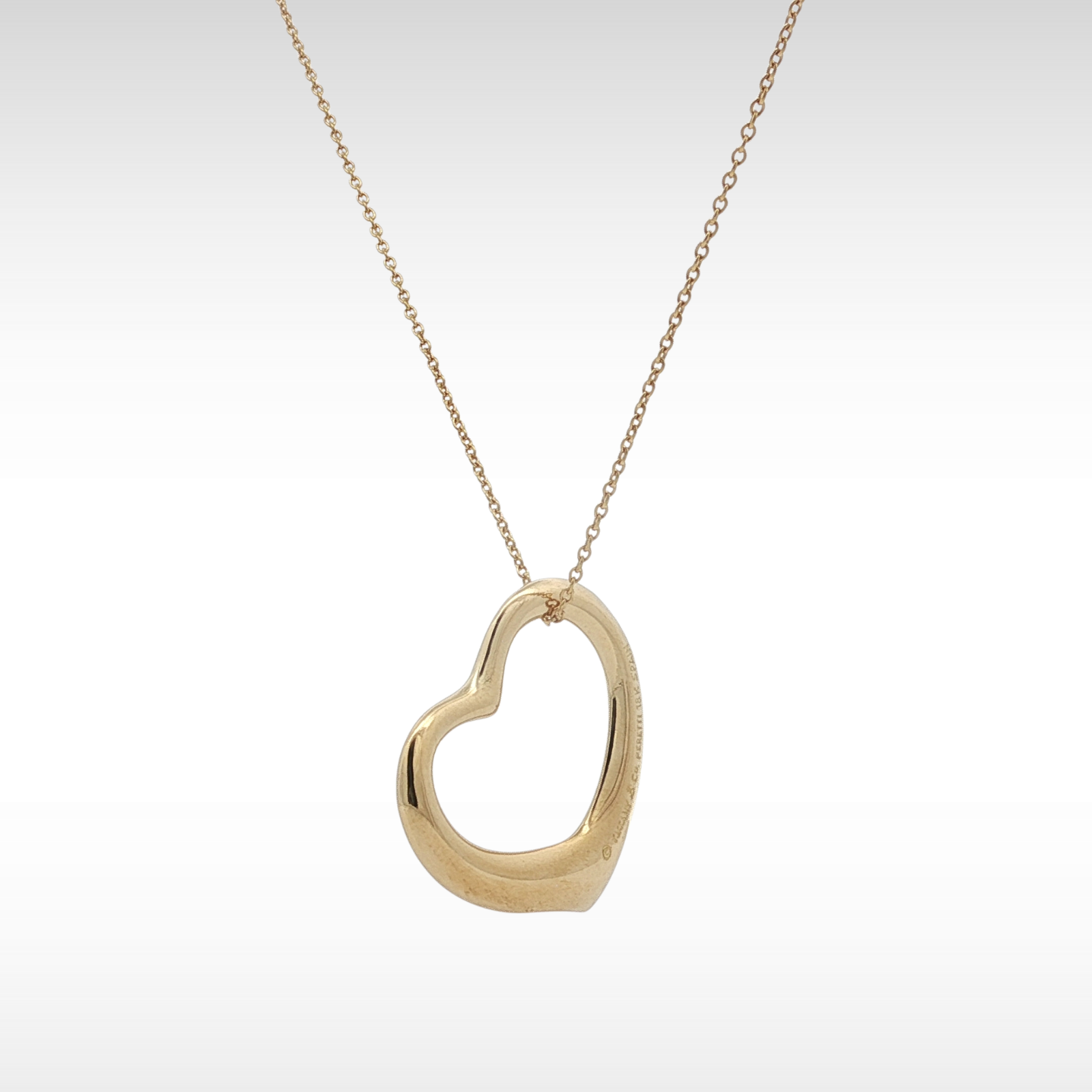 Open Heart Yellow Gold Necklace