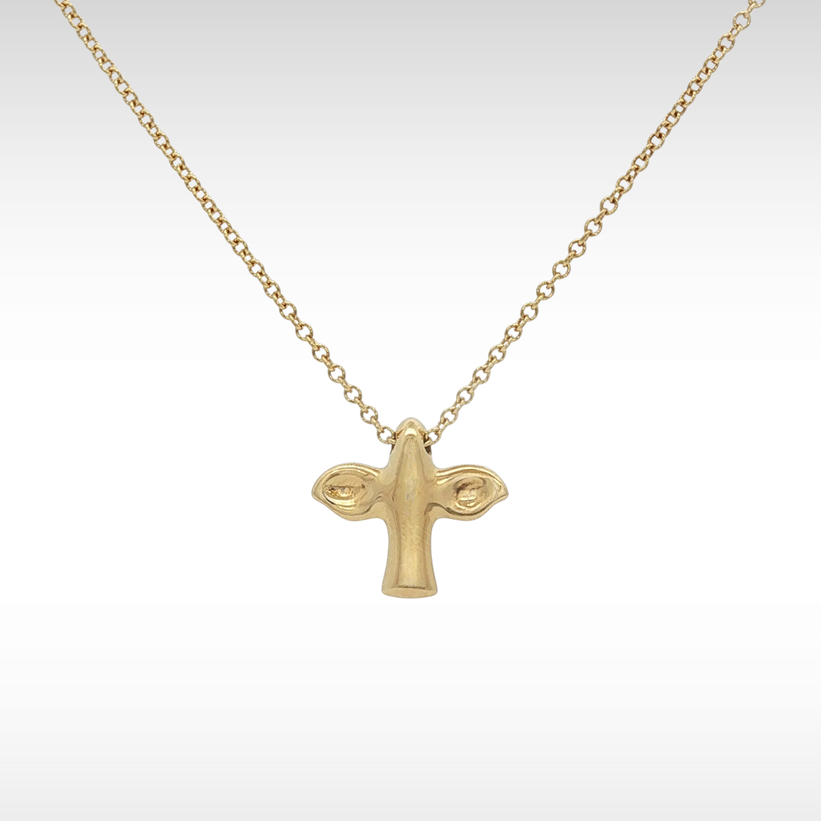 Bird Cross Yellow Gold Necklace