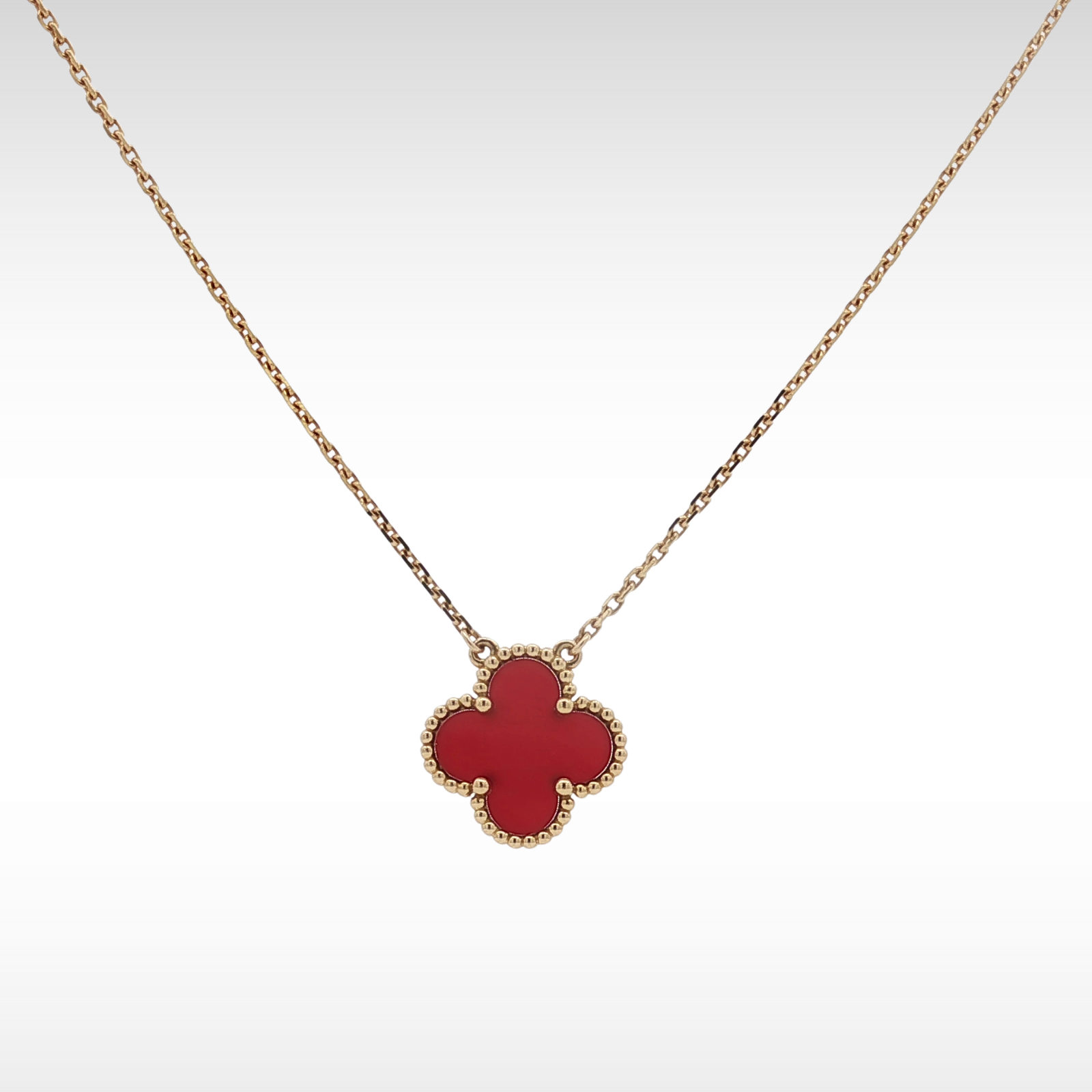 Vintage Alhambra Necklace Carnelian