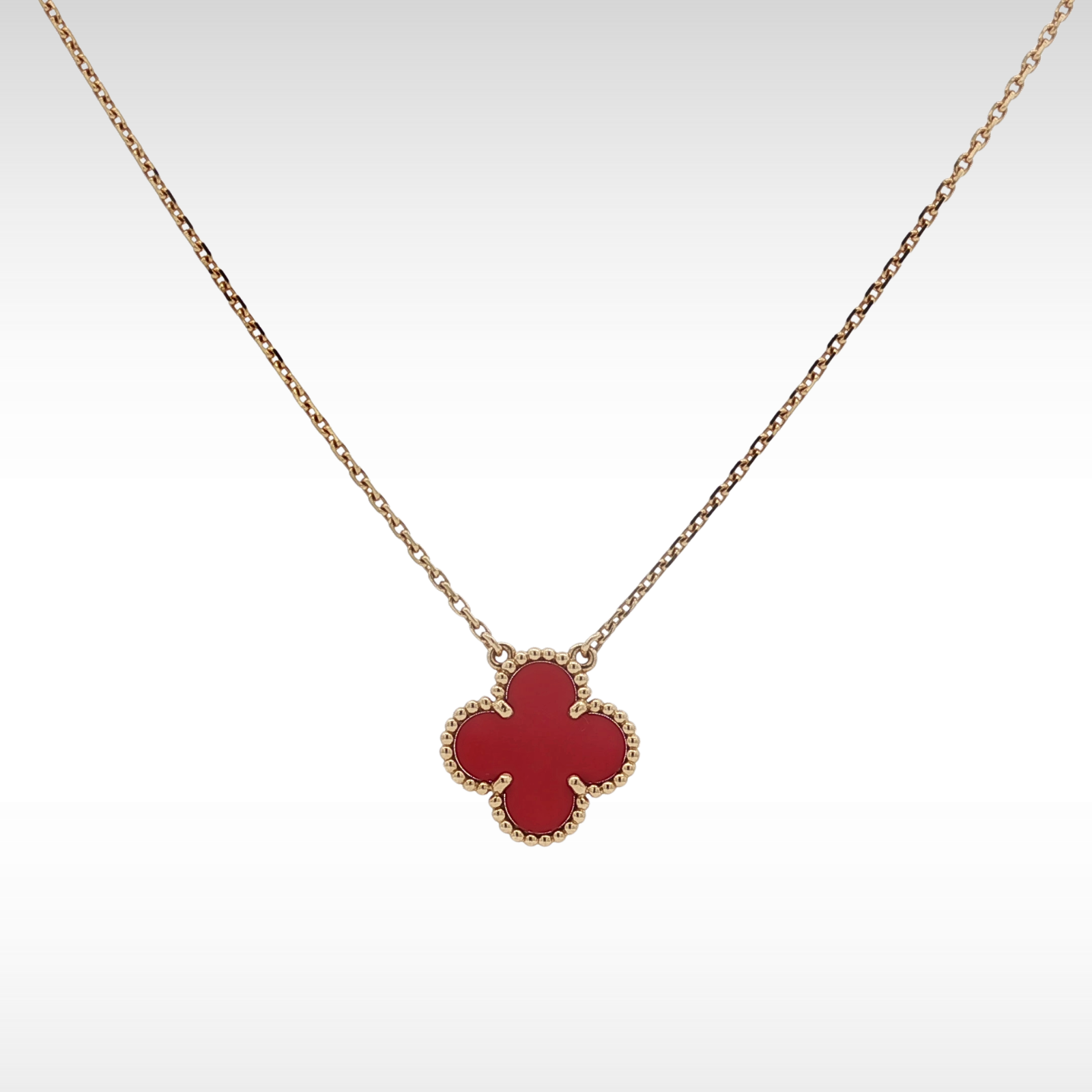 Vintage Alhambra Necklace Carnelian