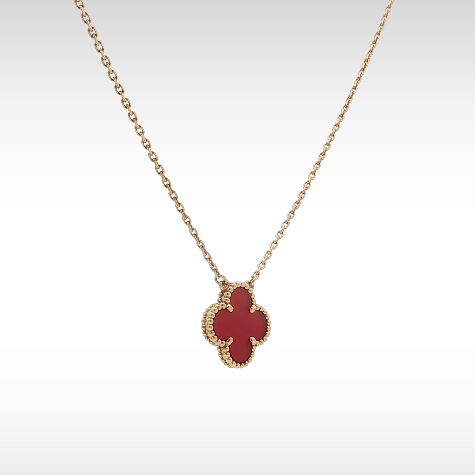 Vintage Alhambra Necklace Carnelian