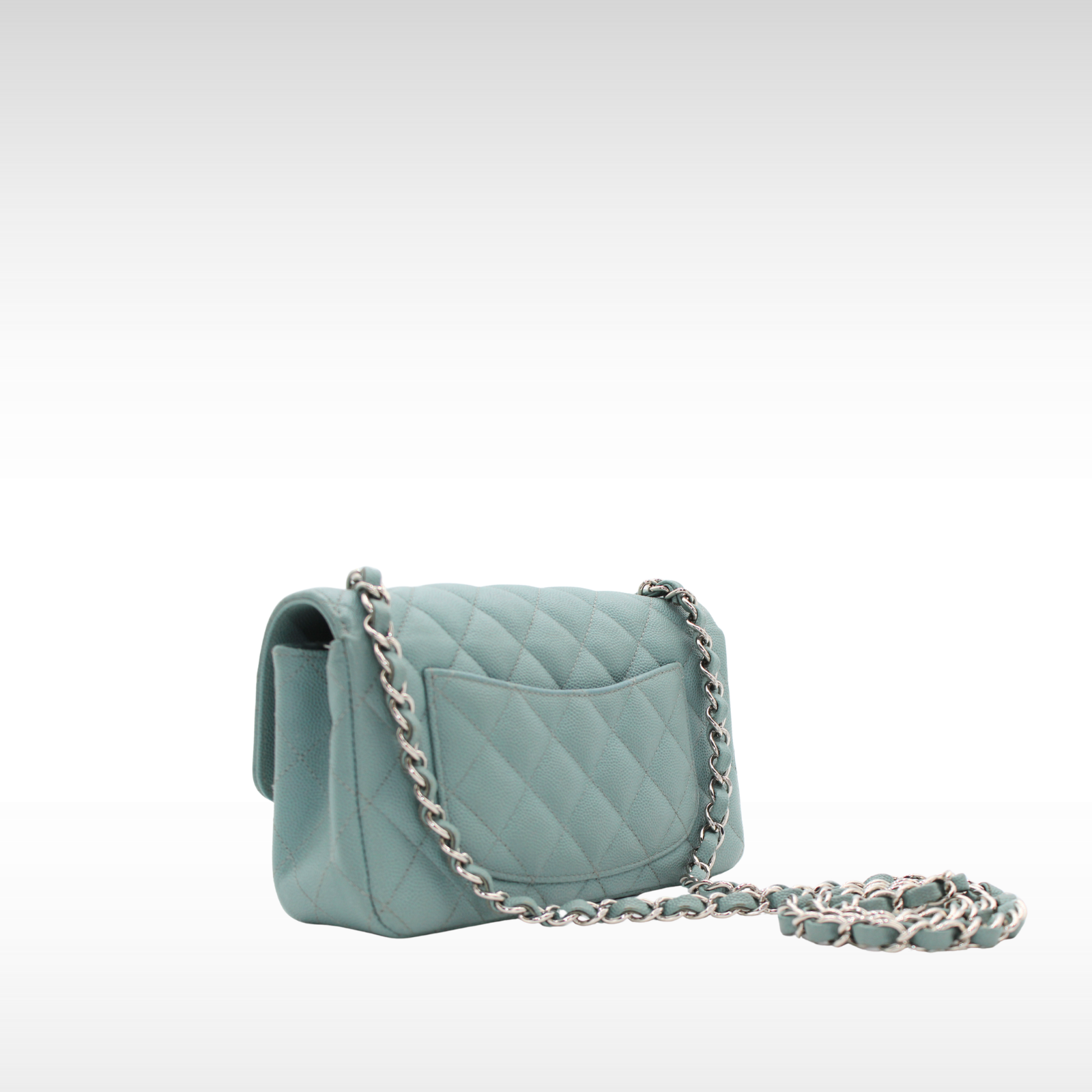 Classic Mini Caviar Blue Shoulder Bag