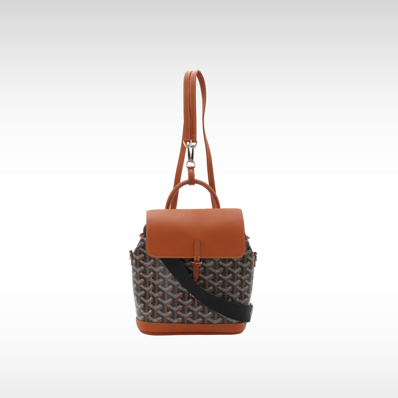 Goyard Black Goyardine Alphin Backpack with Monogram (As Is)