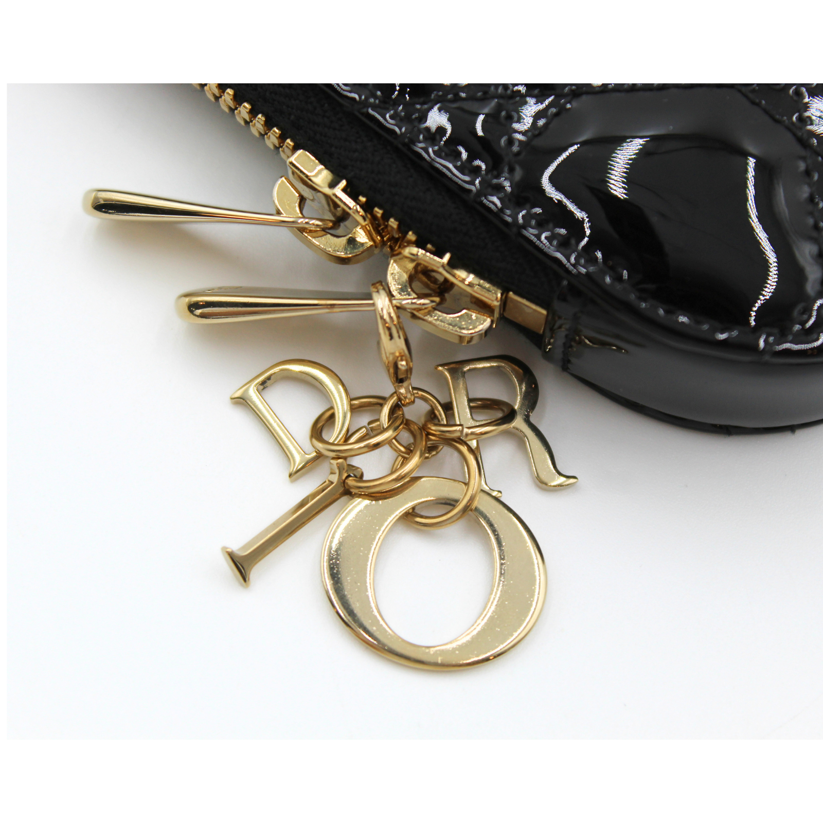 Lady Dior Call'in Enamel Black Phone Holder