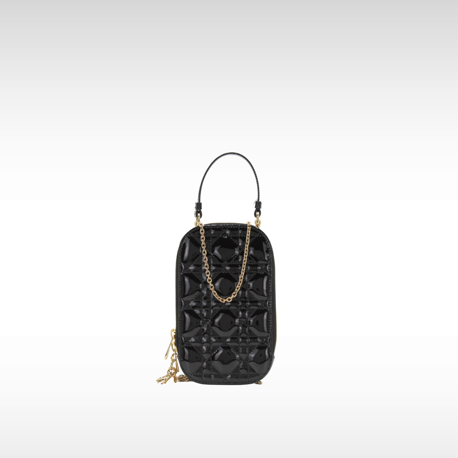Lady Dior Call'in Enamel Black Phone Holder