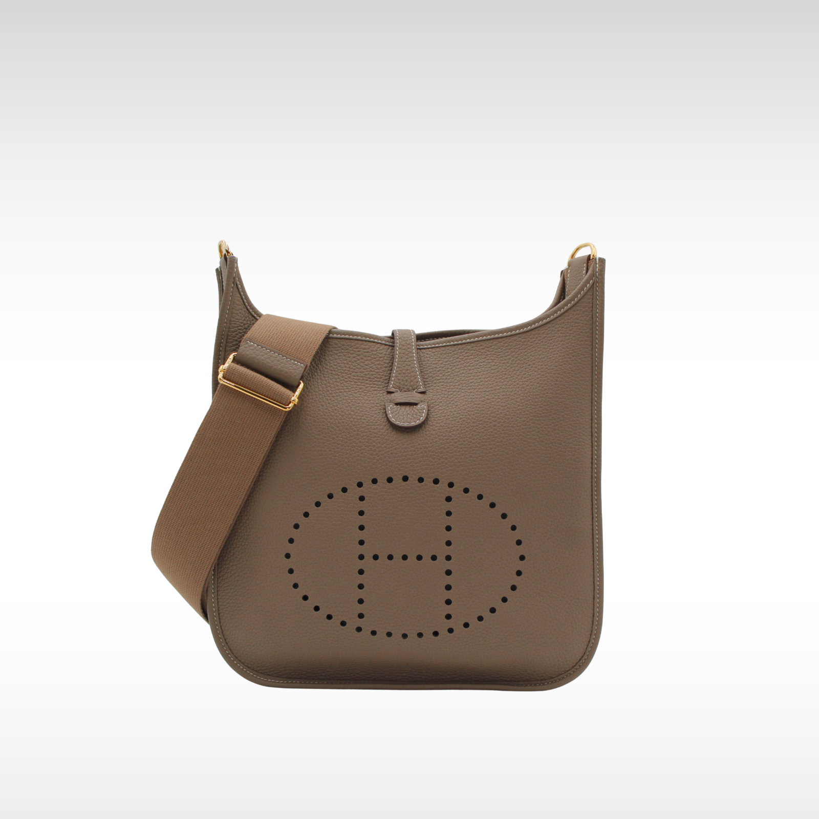 Evelyne 3 PM Taurillon Clemence Etoupe Crossbody Bag
