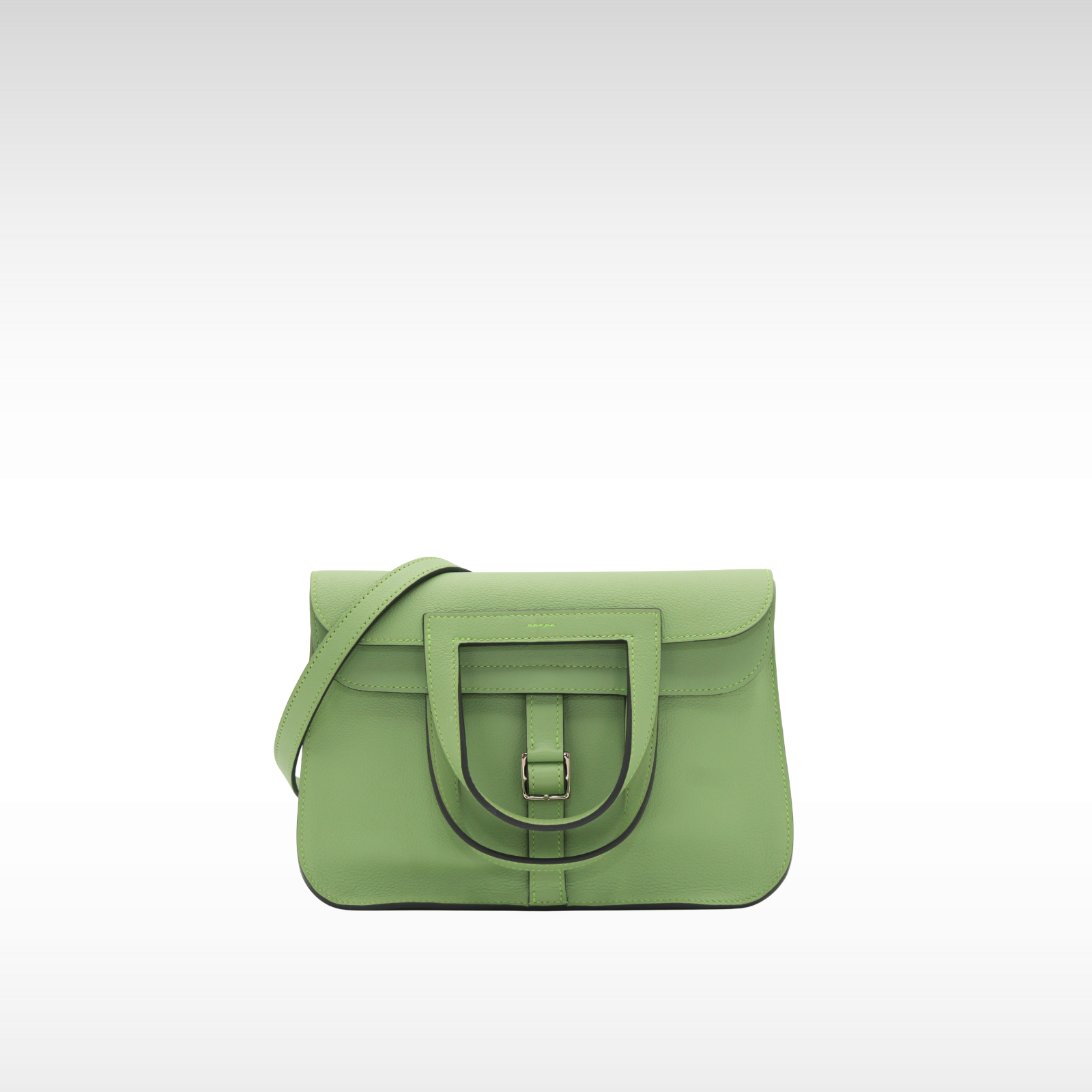 HERMES Halzan 25 Evercolor Vert Criquet Handbag