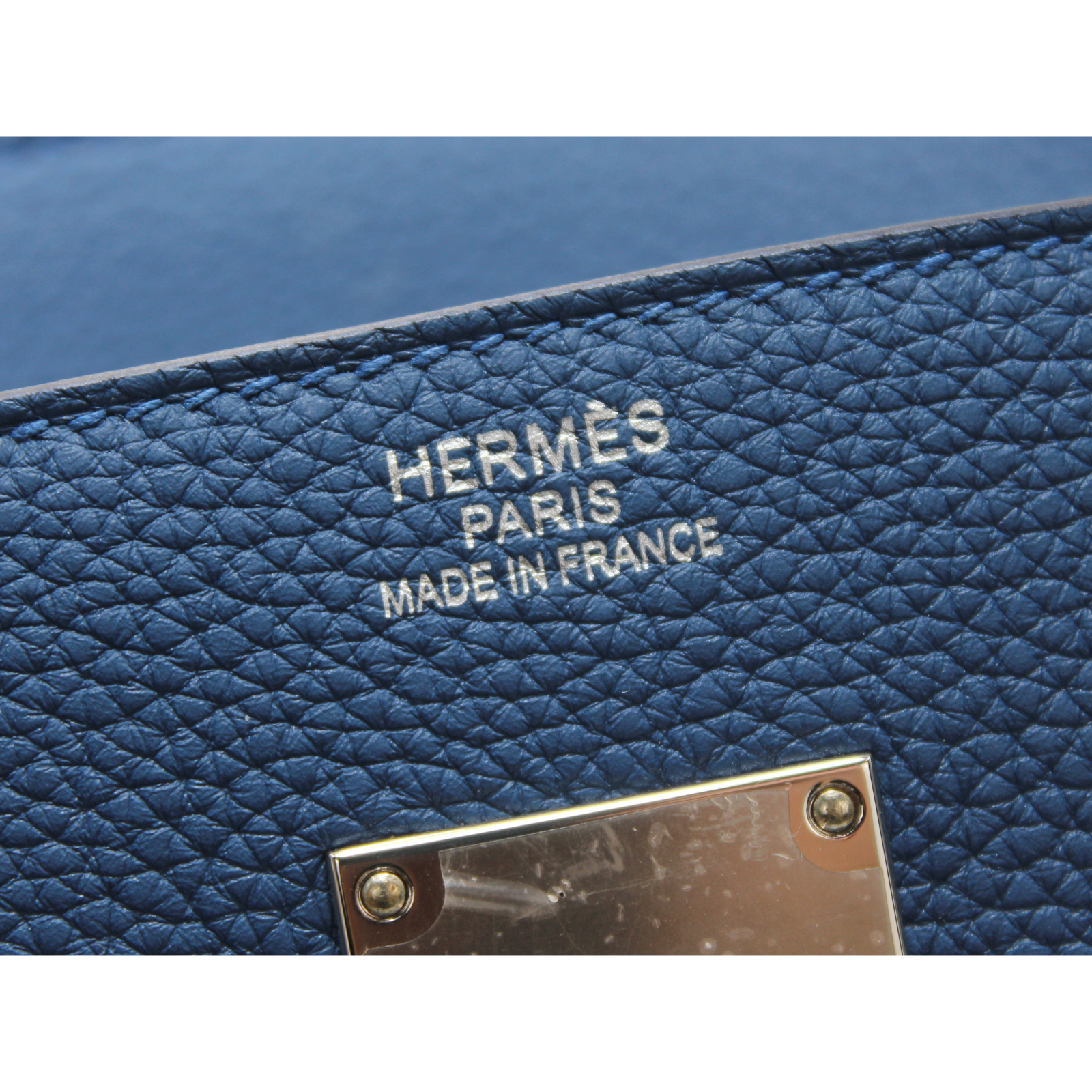 Haut a Courroies 40 Togo Blue Tie Handbag