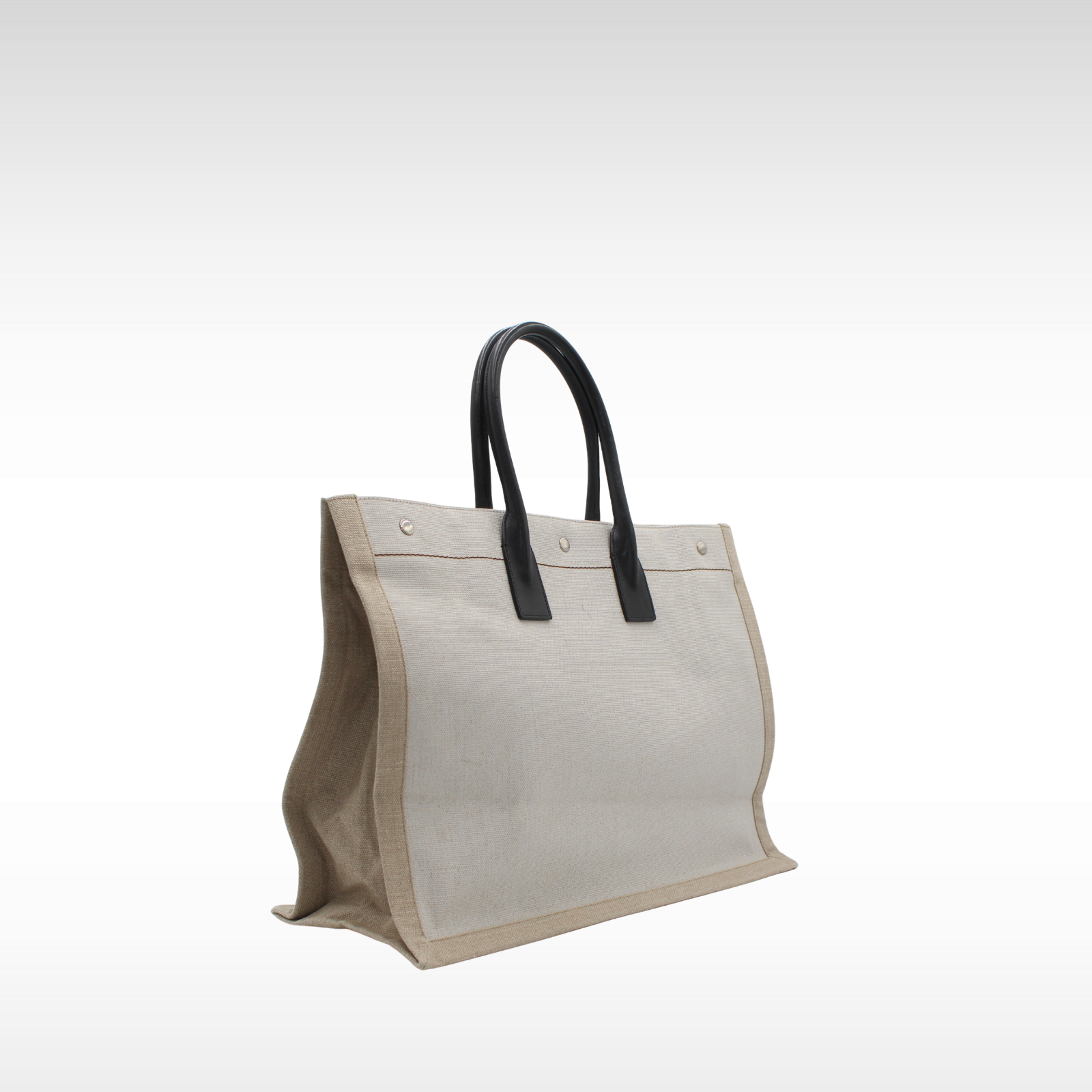 Rive Gauche Coated Canvas Natural Tote Bag