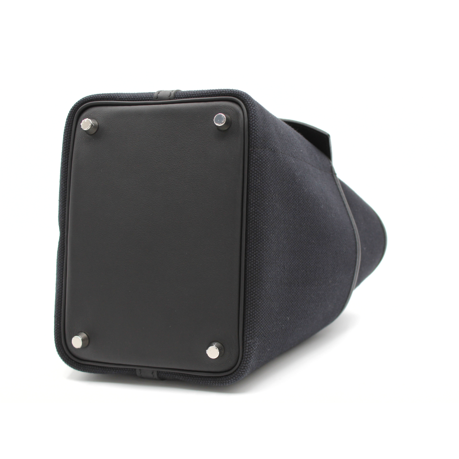 Picotin Lock Pocket 18 Toile Goeland Black Handbag