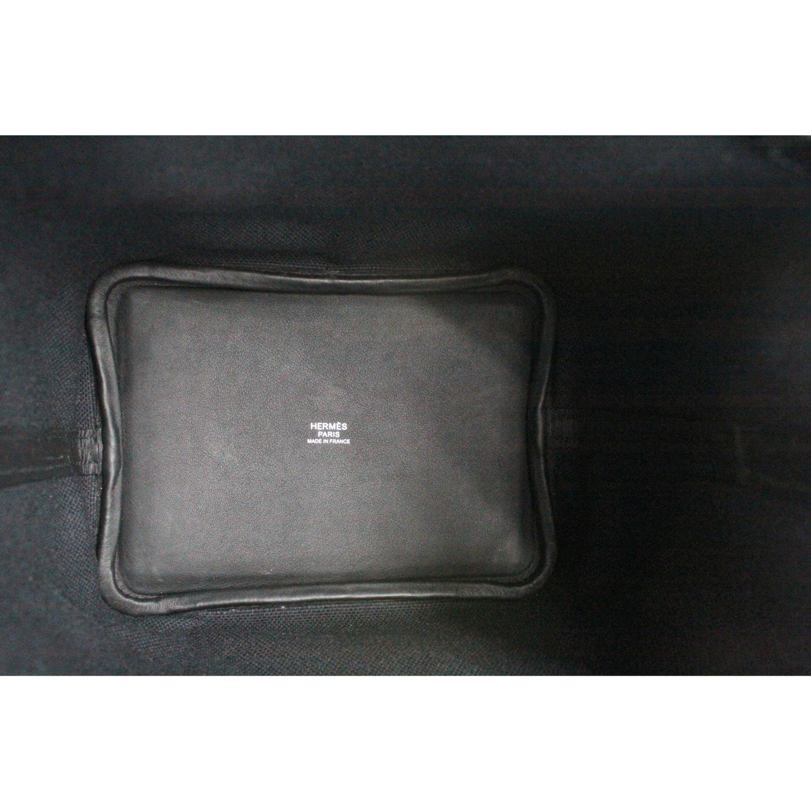 Picotin Lock Pocket 18 Toile Goeland Black Handbag