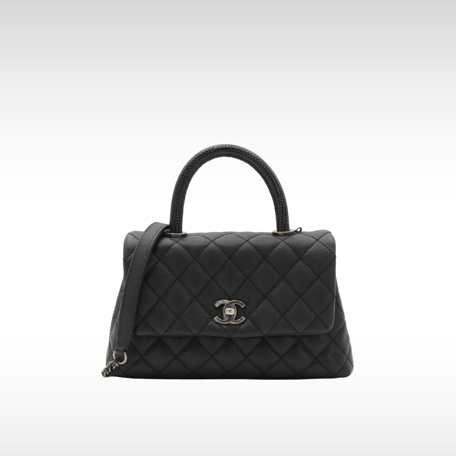 Coco Handle Small Caviar Black Handbag