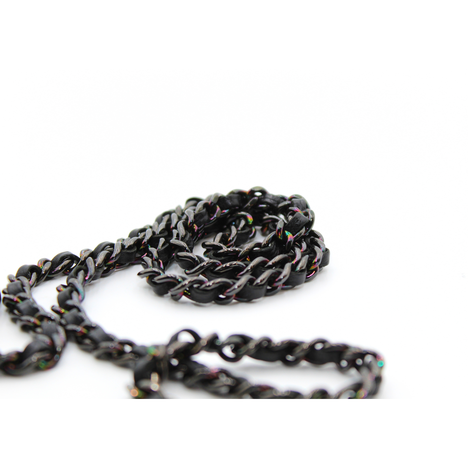 Classic Calf Black Wallet on Chain