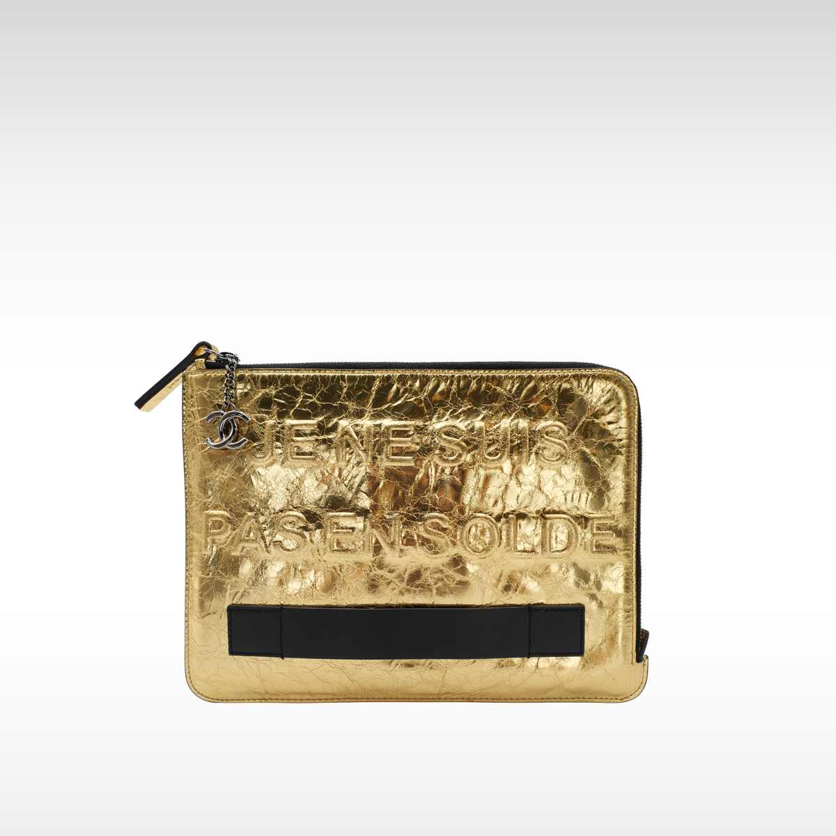 Je Ne Suis Pas En Solde Calf Gold Pouch