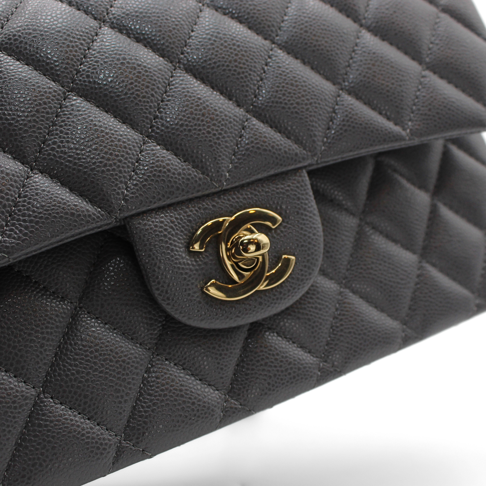 Classic Caviar Gray Small Shoulder Bag
