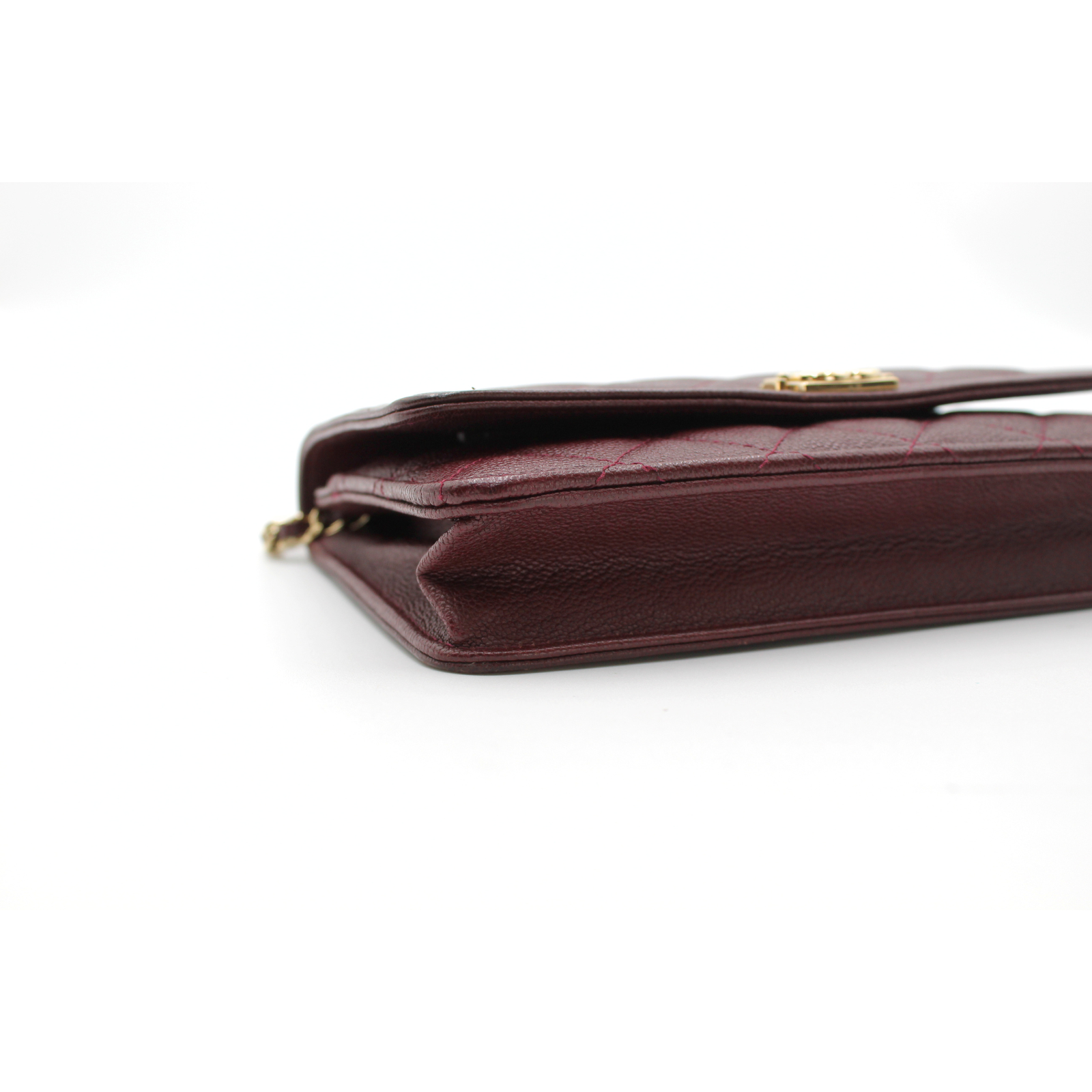 Boy Chanel Caviar Burgundy Wallet on Chain