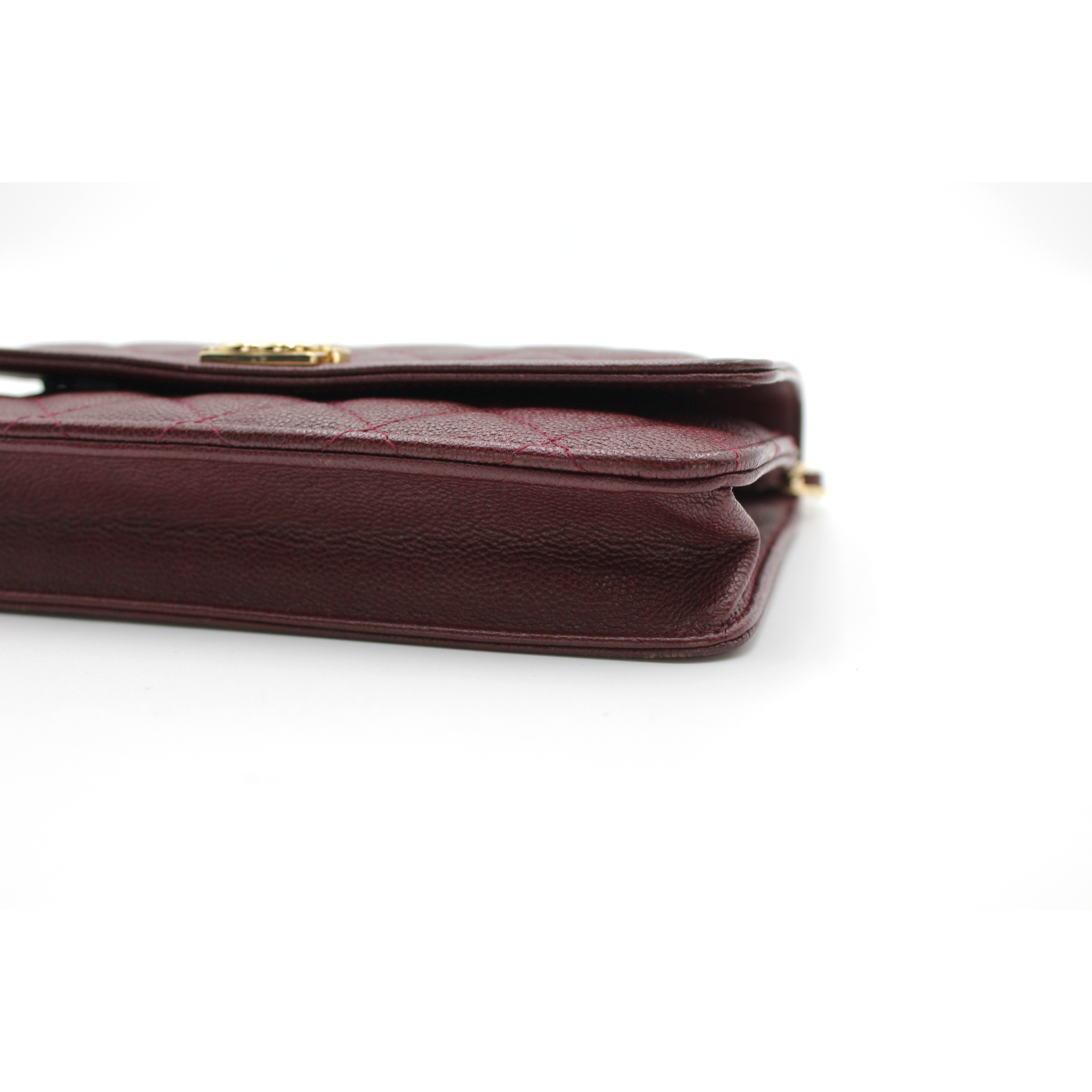 Boy Chanel Caviar Burgundy Wallet on Chain