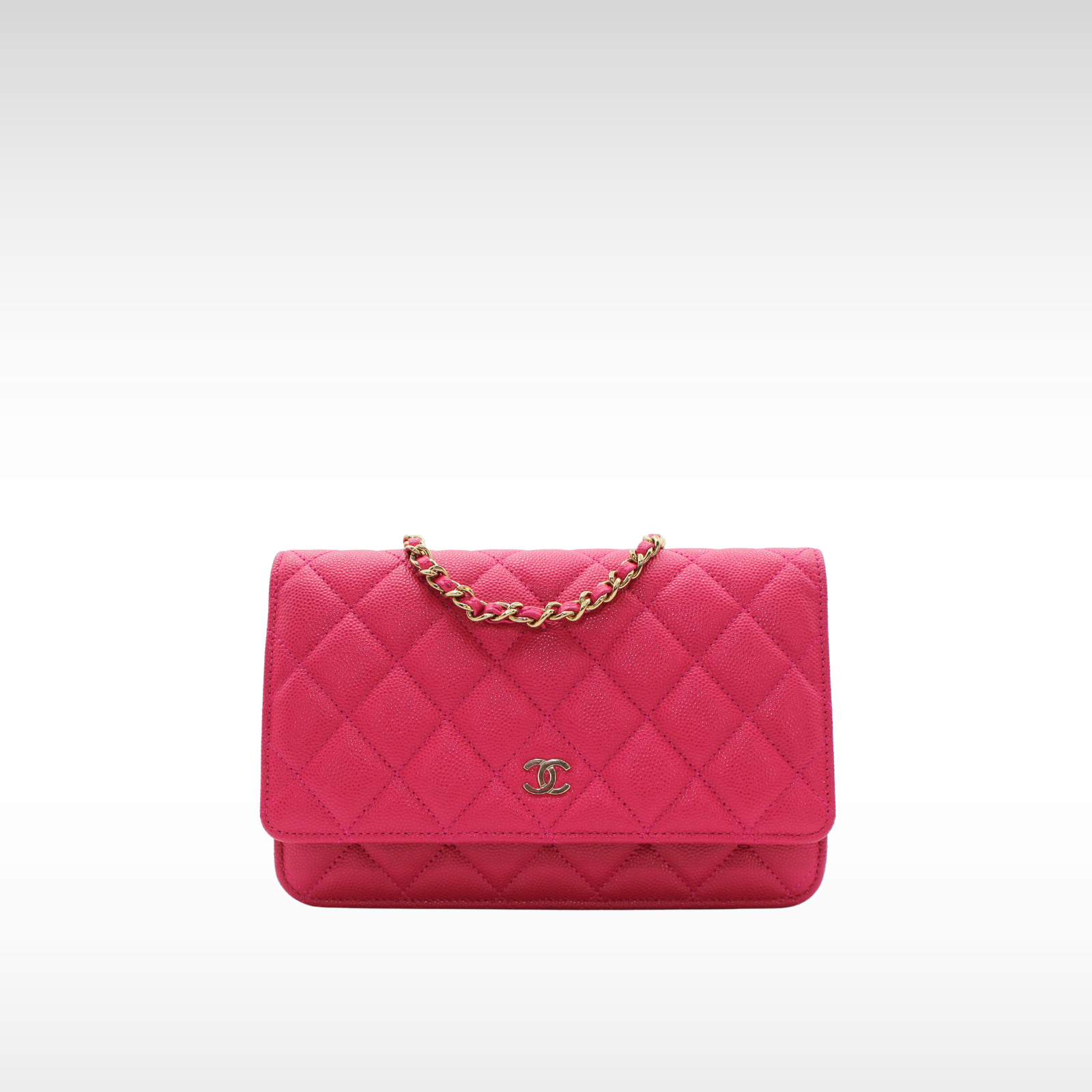 Classic Caviar Pink Wallet on Chain