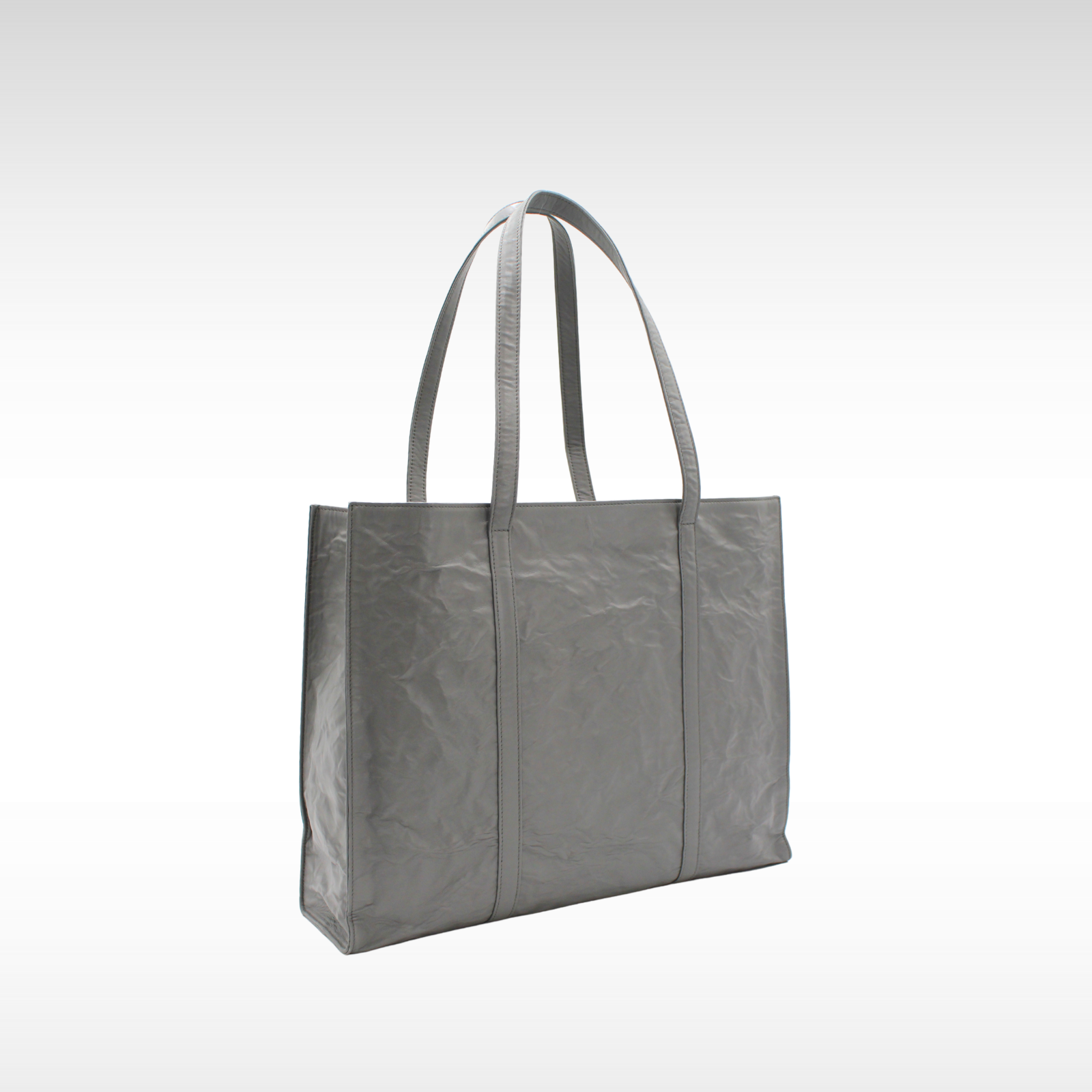 Shopping Large Gray Calf Tote Bag