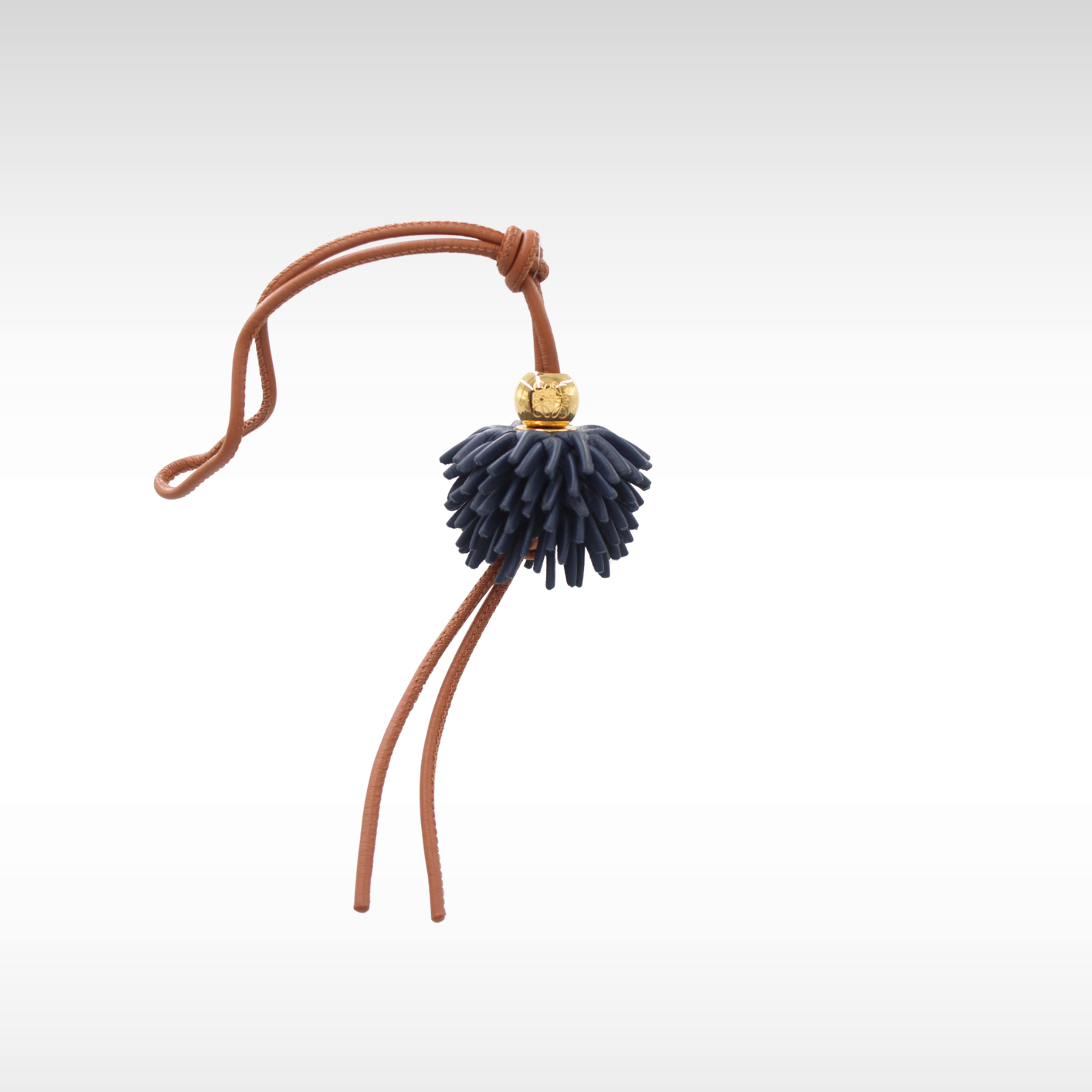 Flower Dice Charm Calf Navy Bag Charm