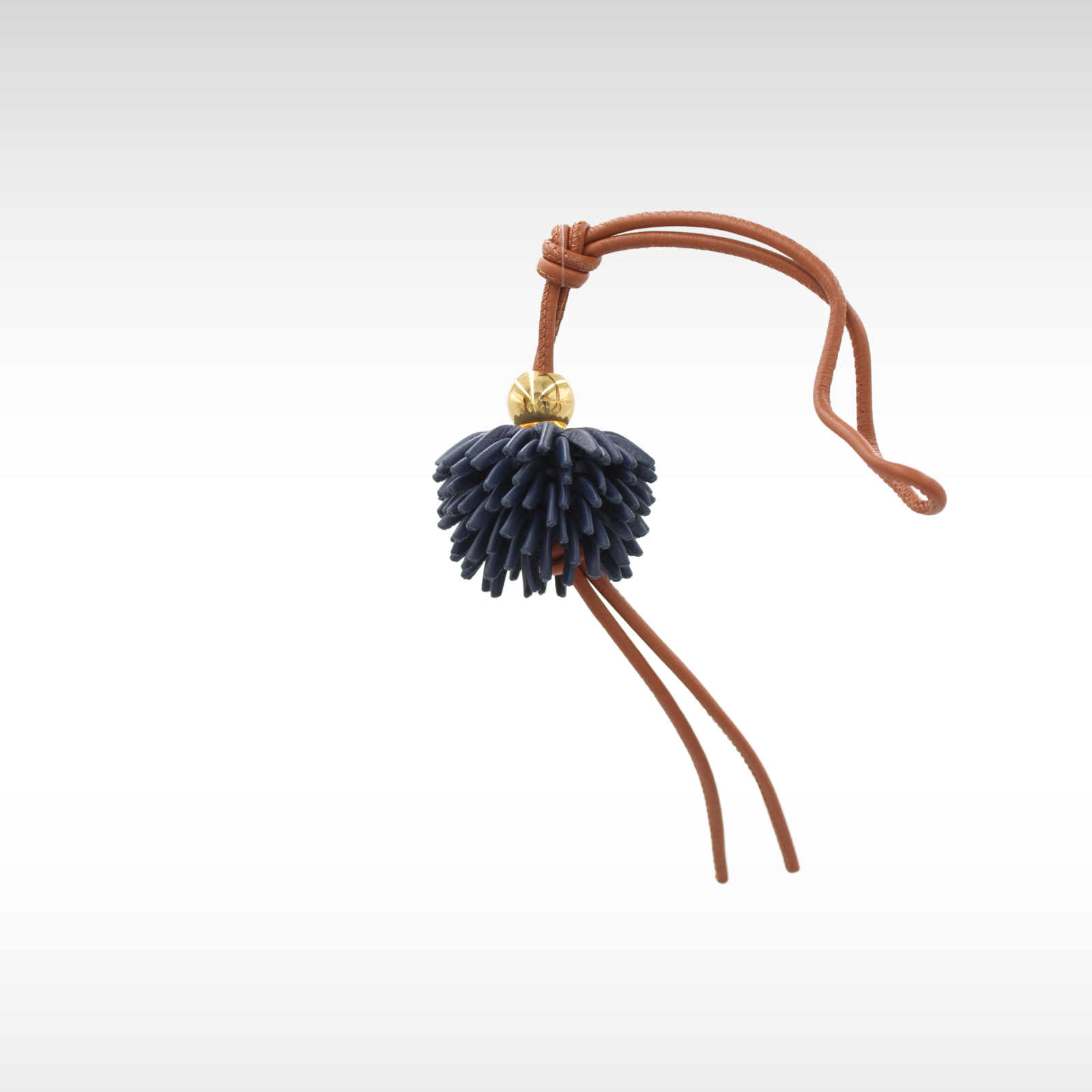 Flower Dice Charm Calf Navy Bag Charm