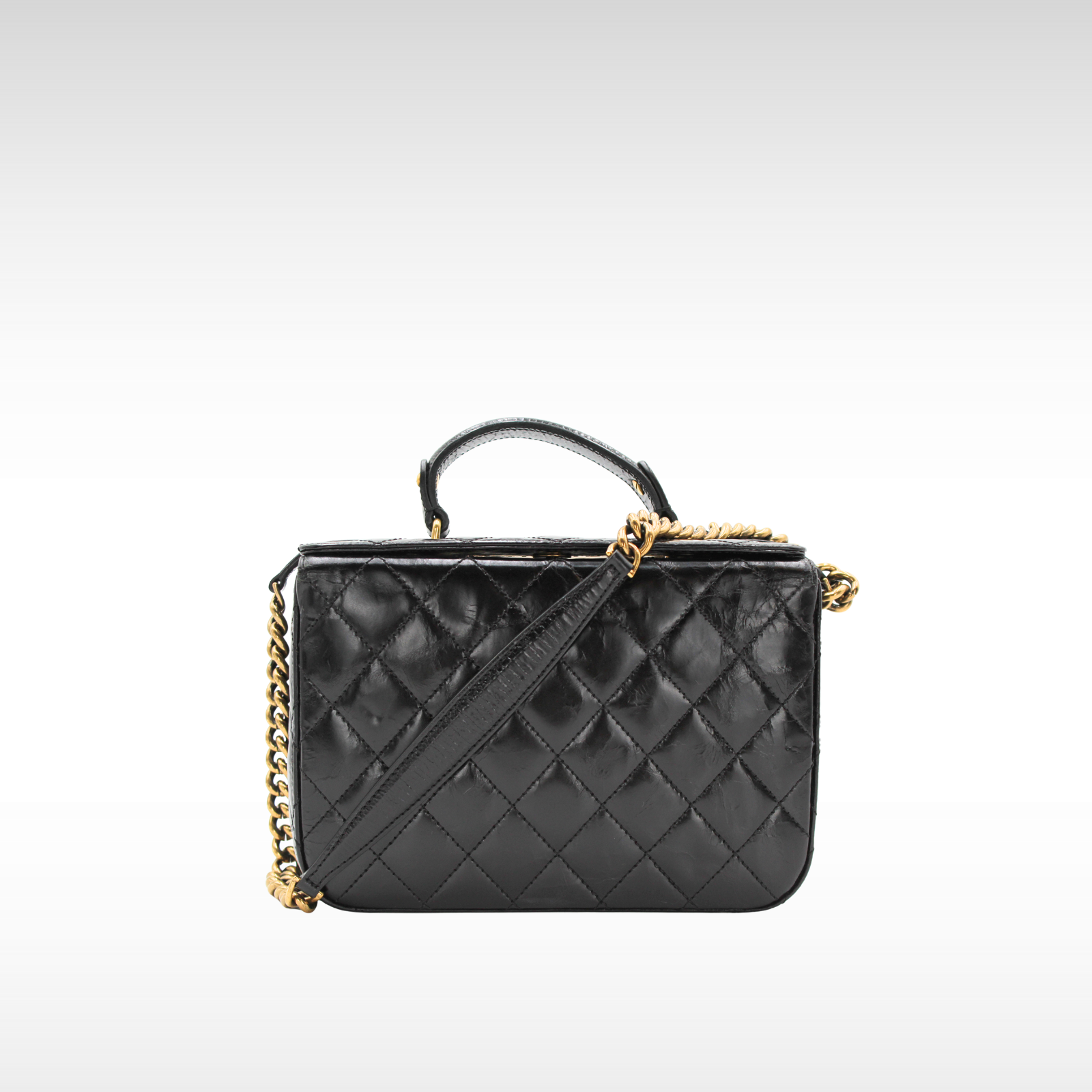 Calf Black Vanity Bag
