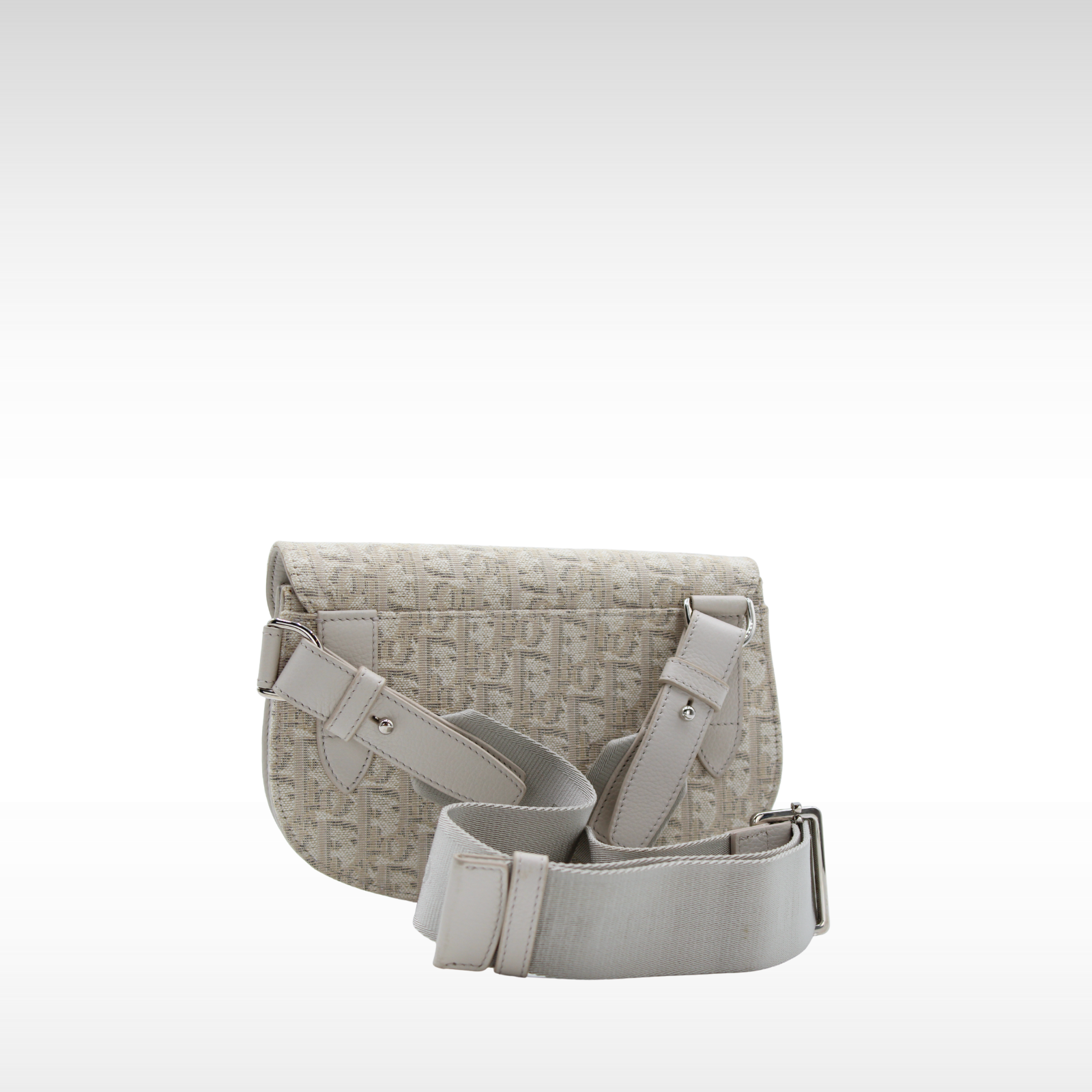 Saddle Messenger Oblique Canvas White Crossbody Bag