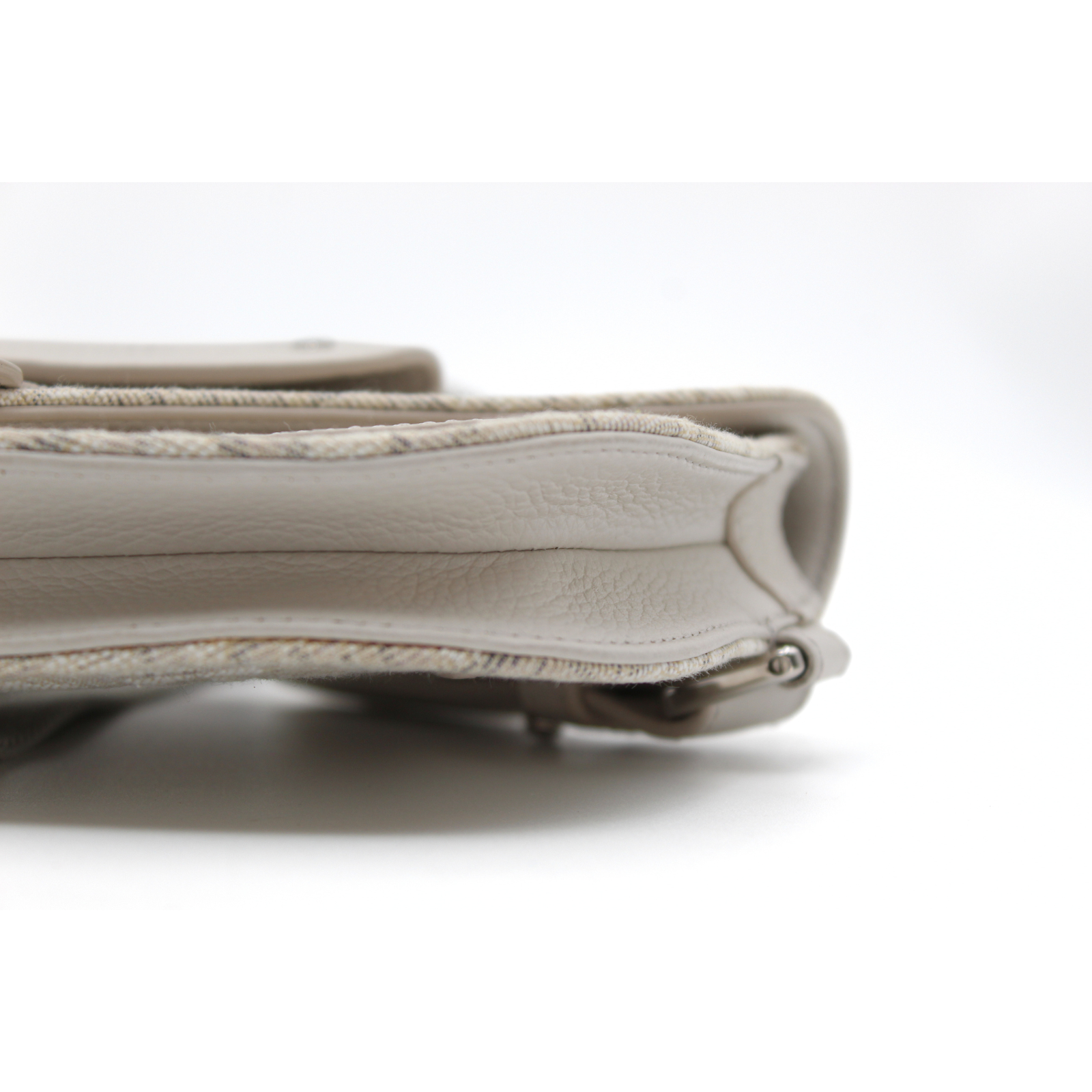 Saddle Messenger Oblique Canvas White Crossbody Bag