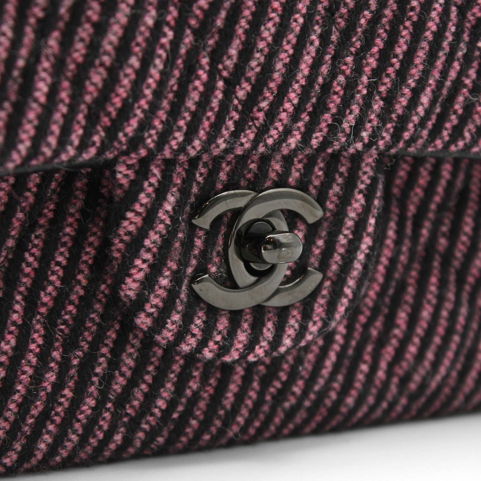 Classic Wool Pink + Black Shoulder Bag