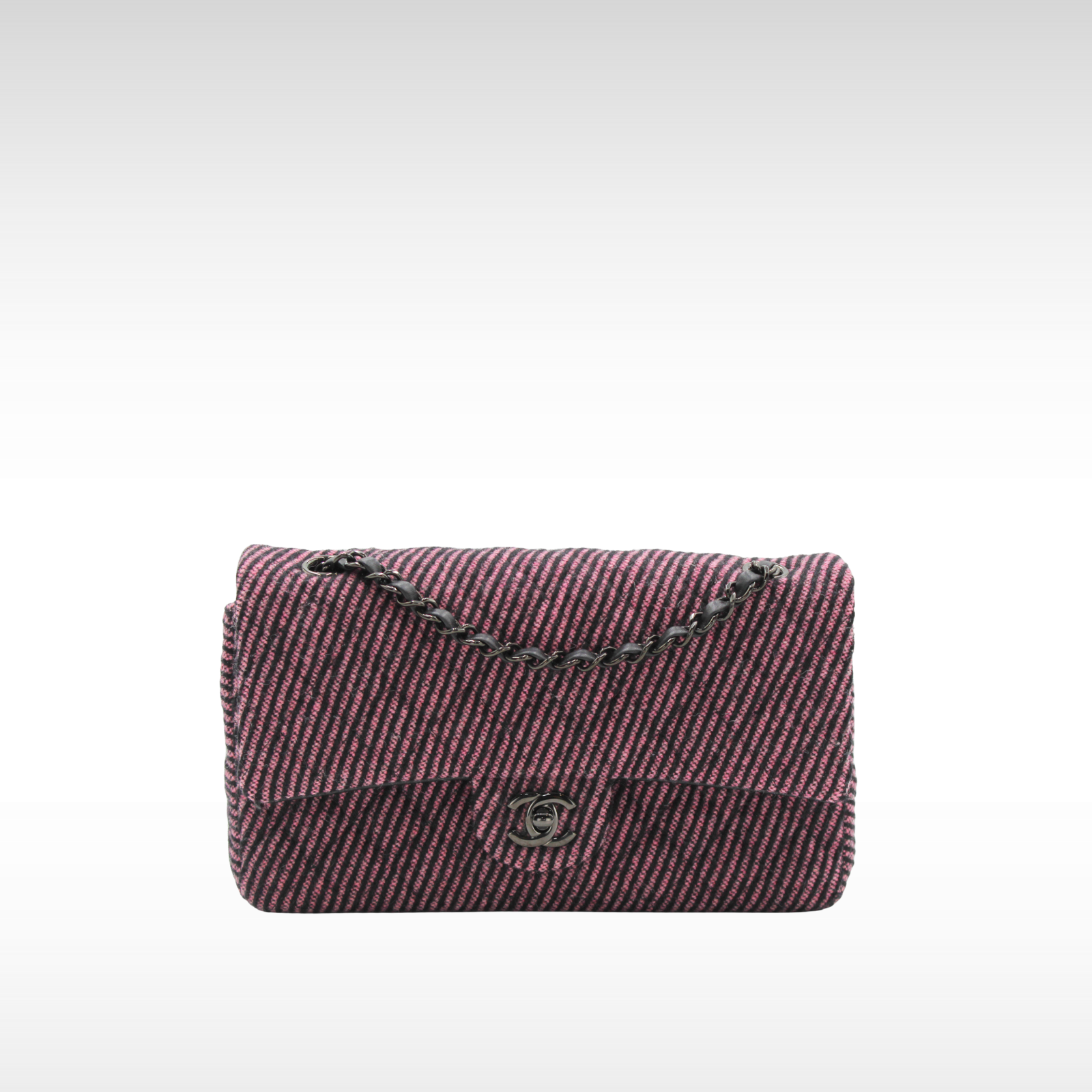 Classic Wool Pink + Black Shoulder Bag