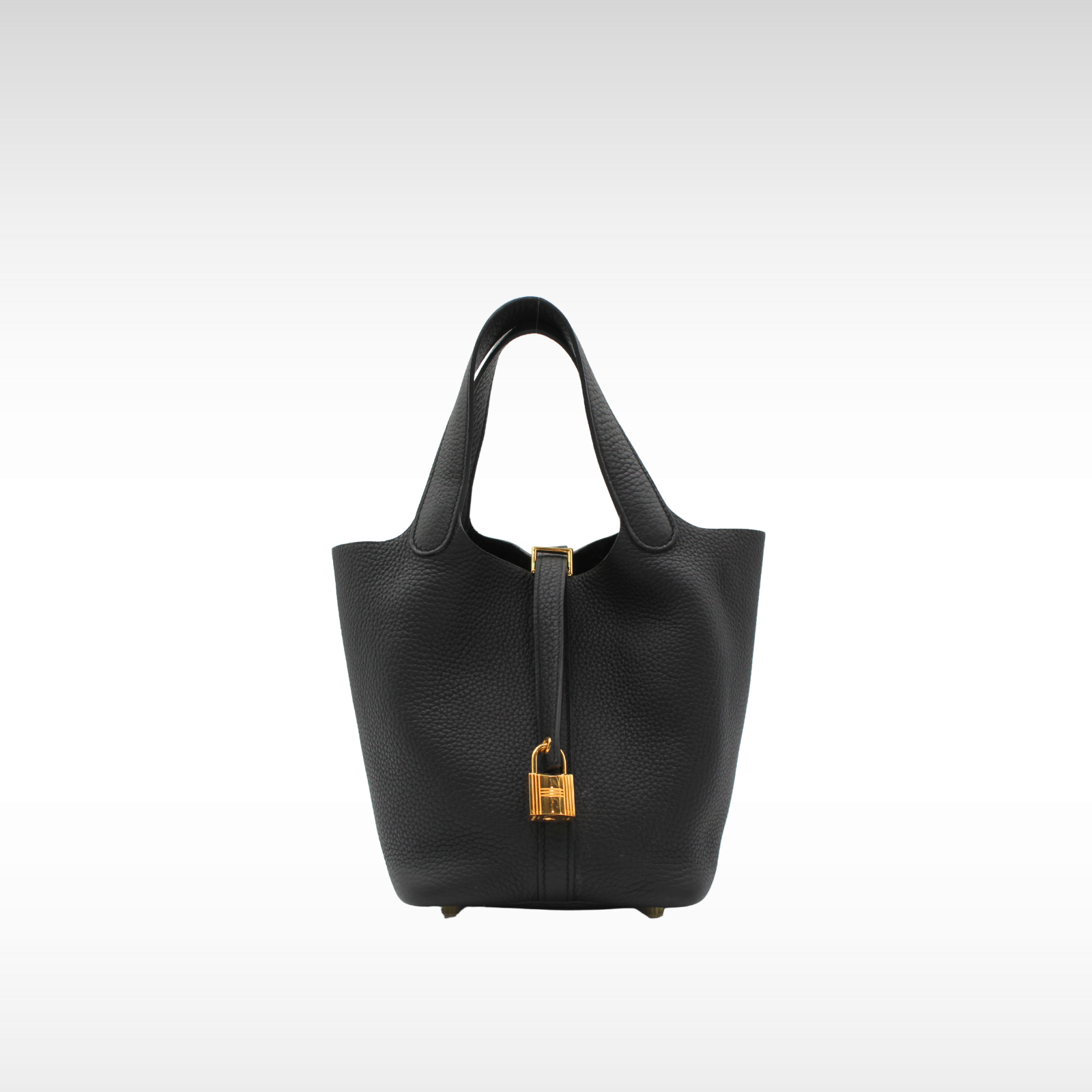 Picotin Lock 18 Taurillon Clemence Black Handbag