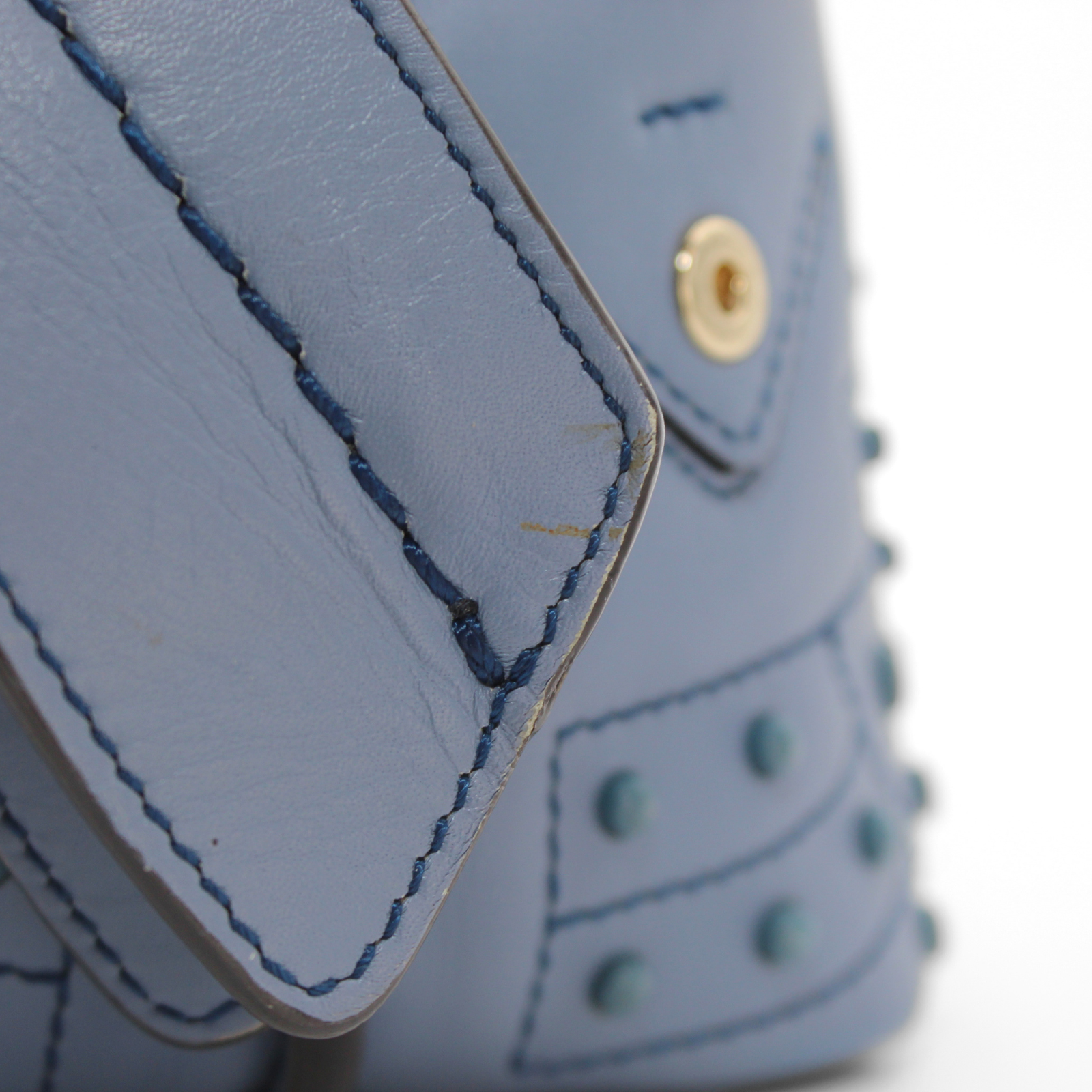 Wave Mini Calf Blue Handbag