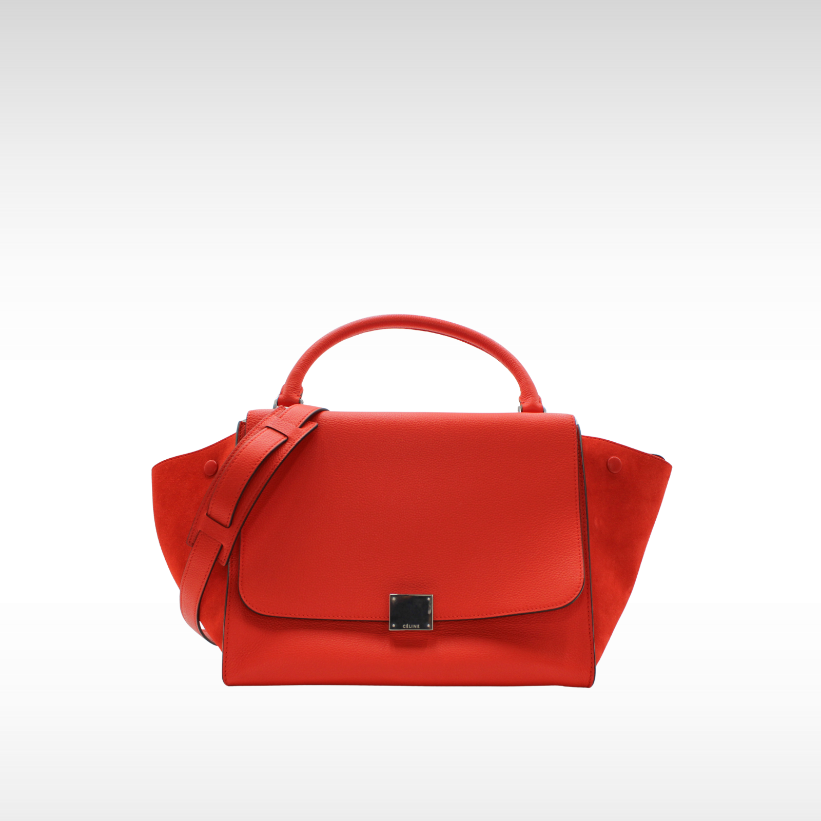 Trapeze Medium Calf Orange Handbag