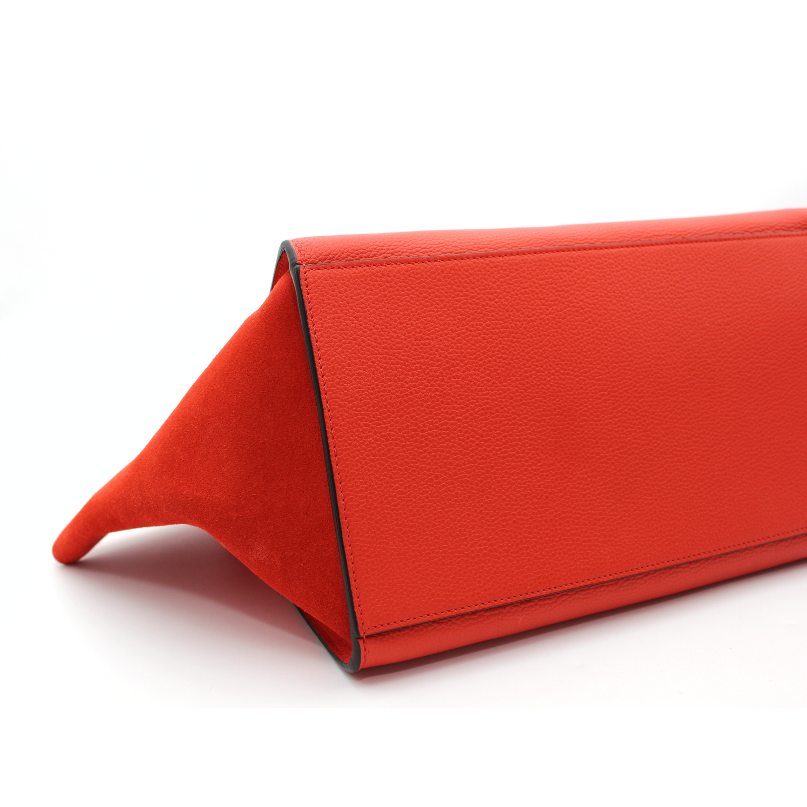 Trapeze Medium Calf Orange Handbag