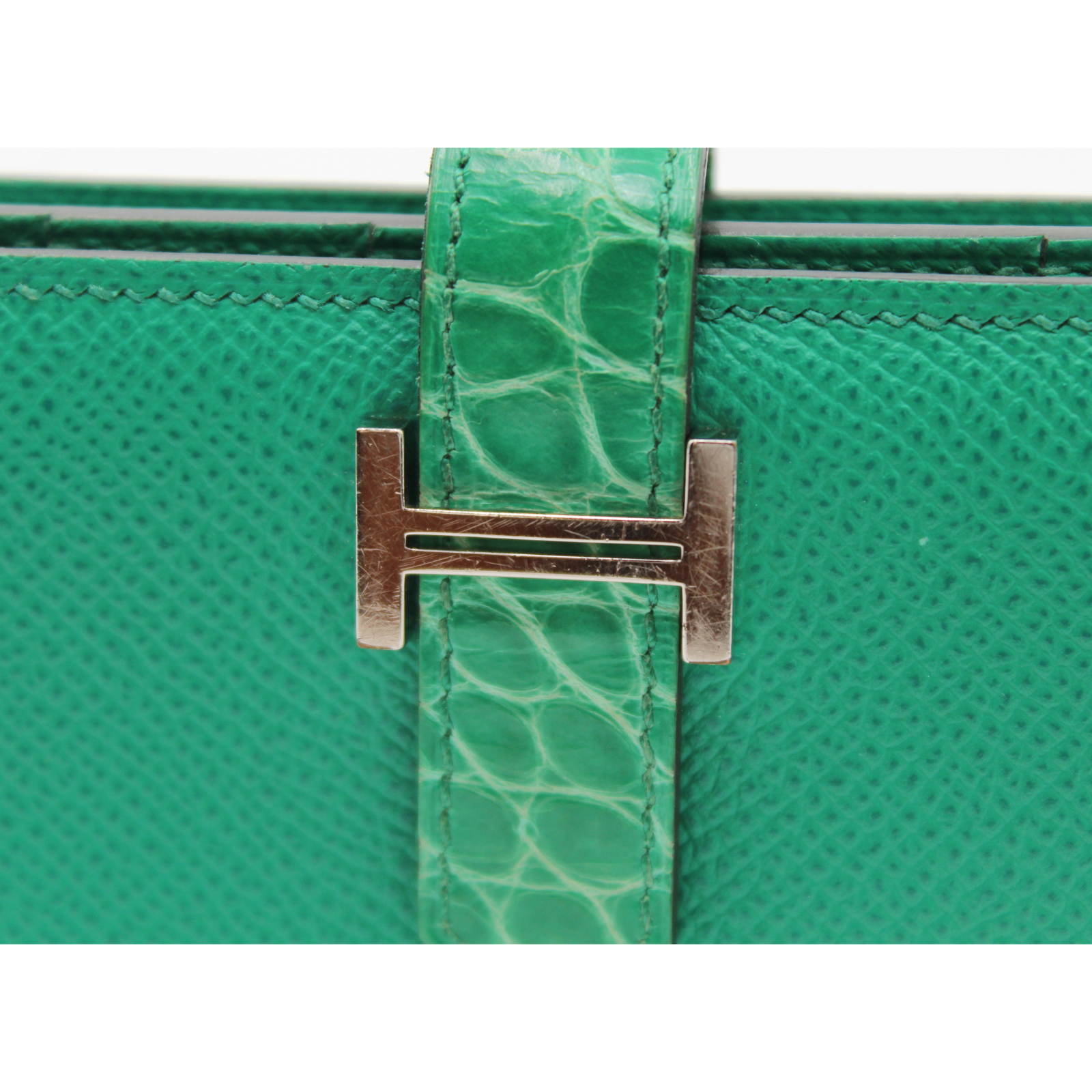 Bearn Soufflet Touch Epsom Vert Jade Wallet