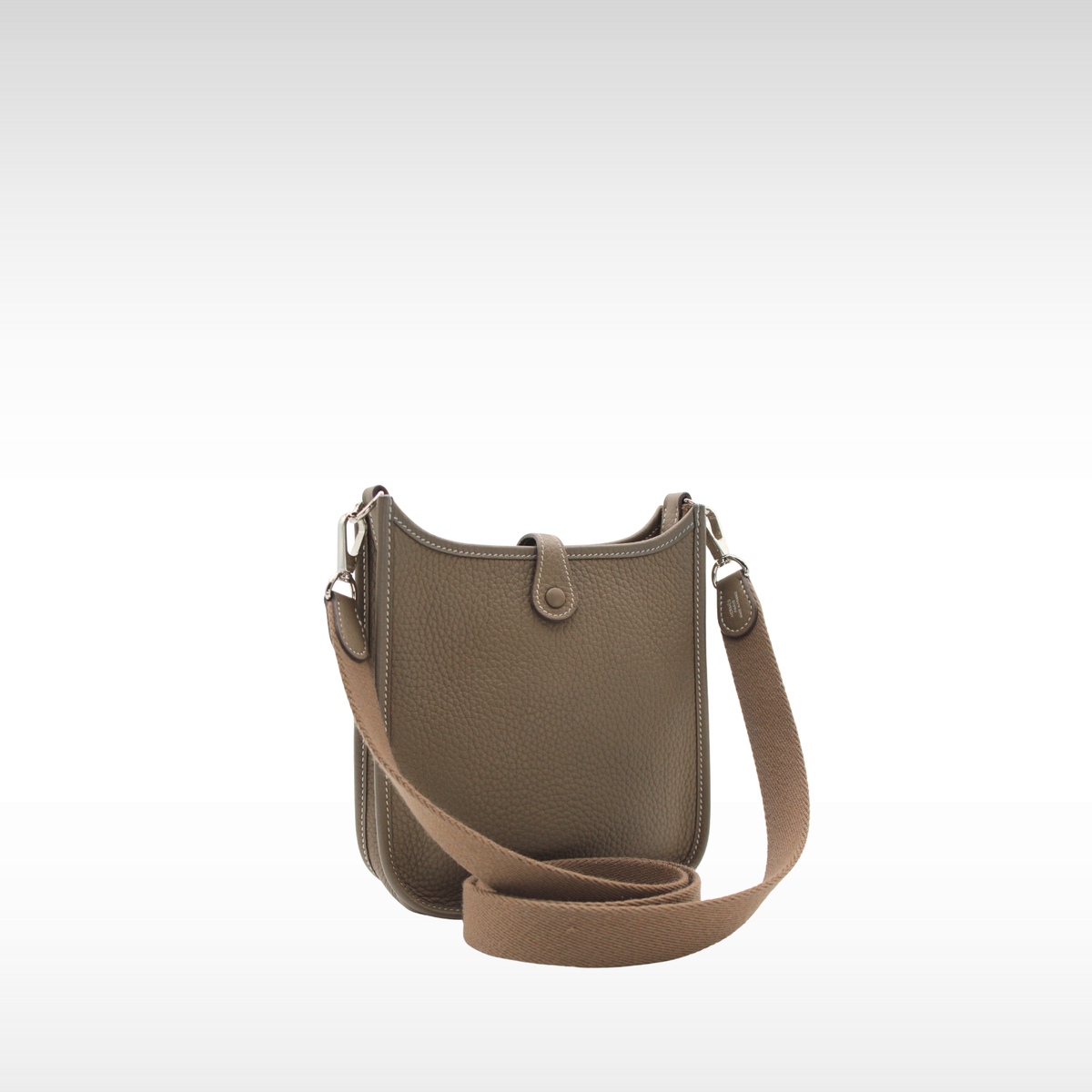 Evelyne Amazone 16 Taurillon Clemence Etoupe Crossbody Bag