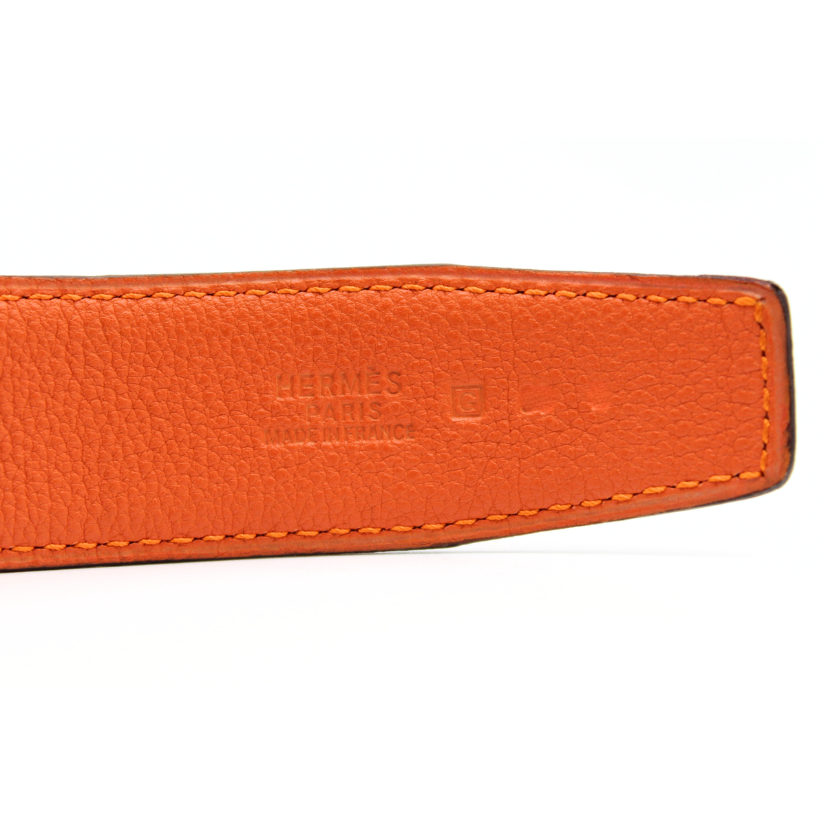H 80 32mm Box Calf Noisette + Orange Belt
